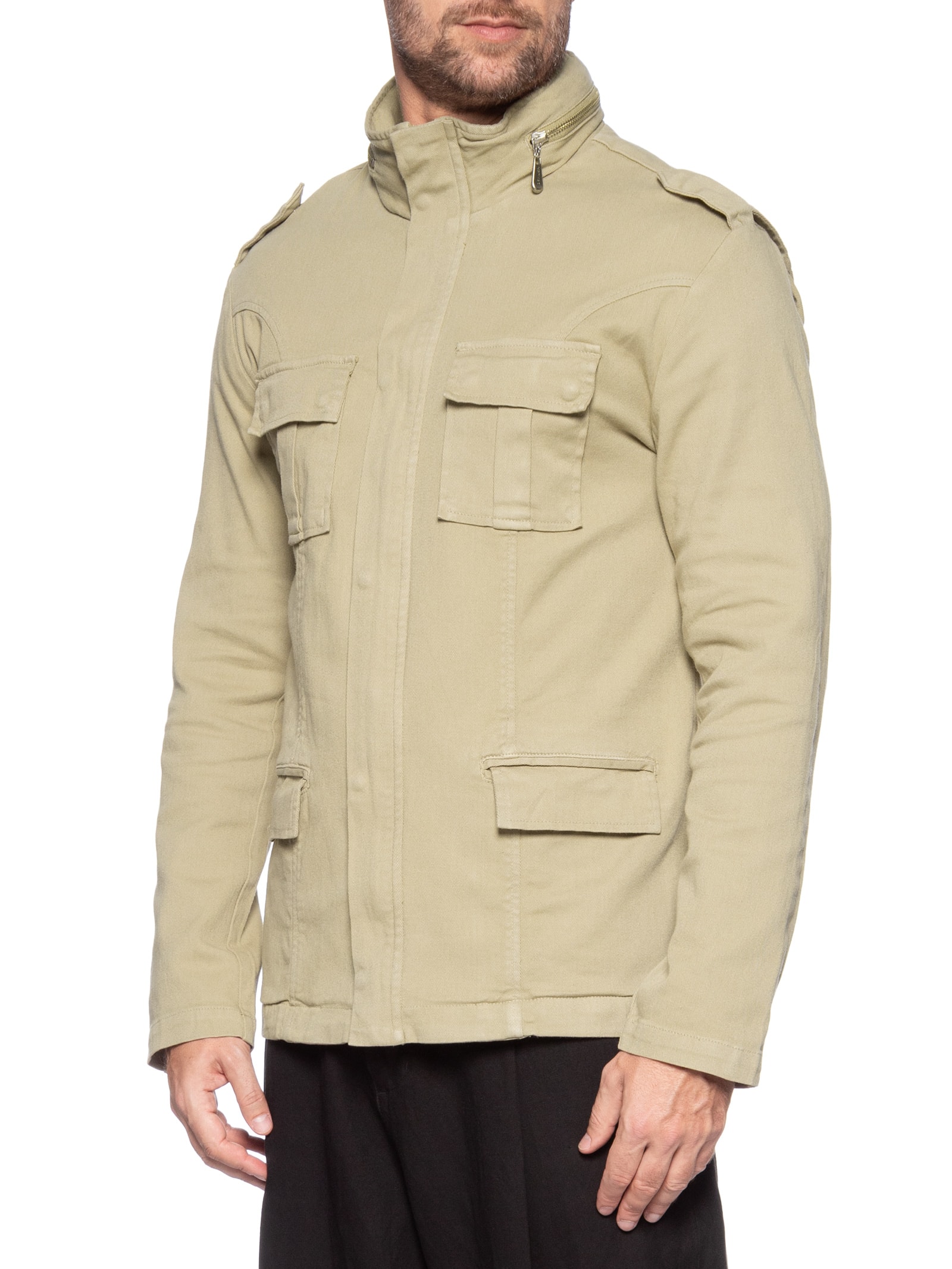 Jaqueta Parka Masculina Pockets Gola Alta Marrom Osklen
