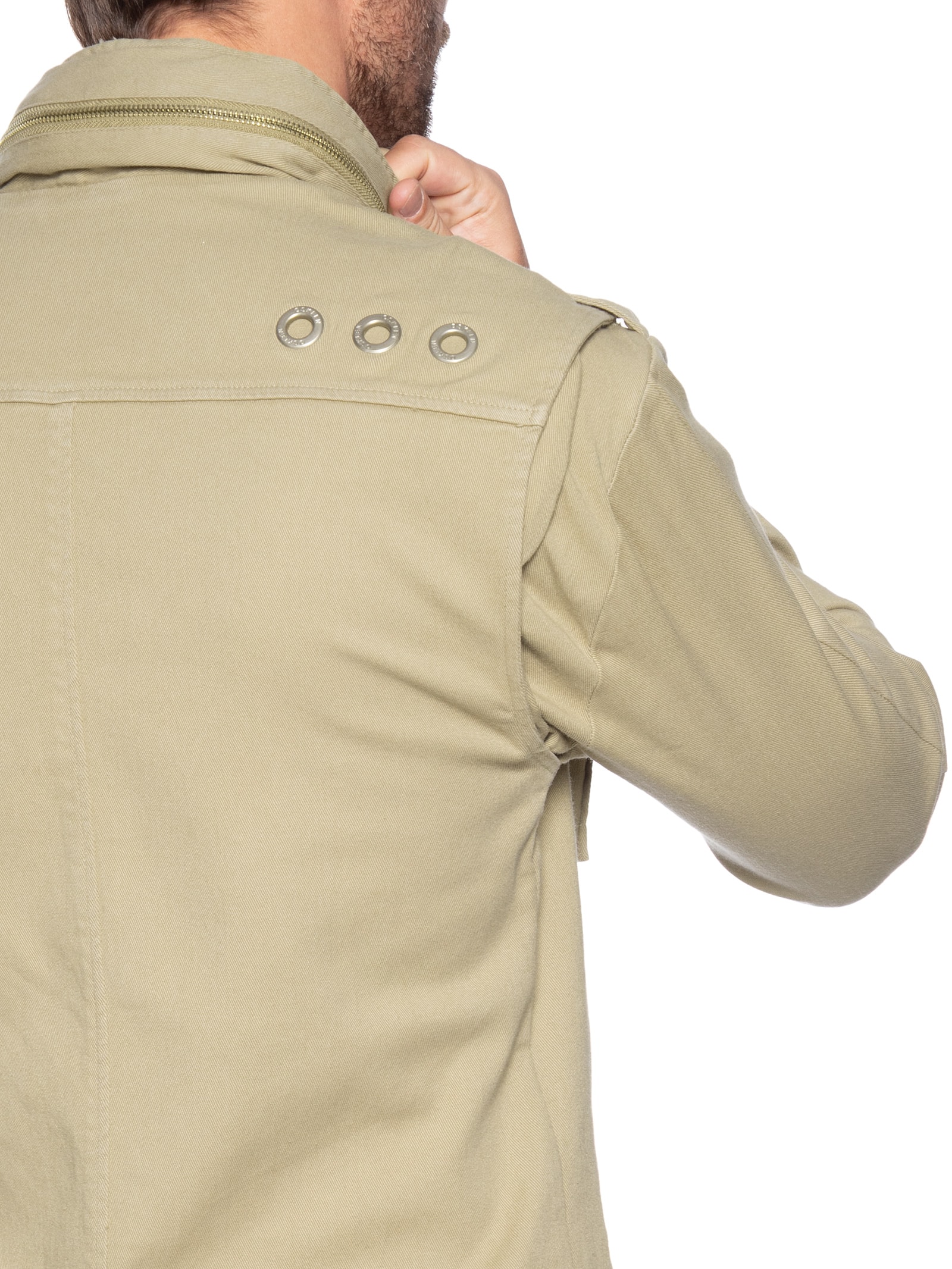 Jaqueta Parka Masculina Pockets Gola Alta Marrom Osklen