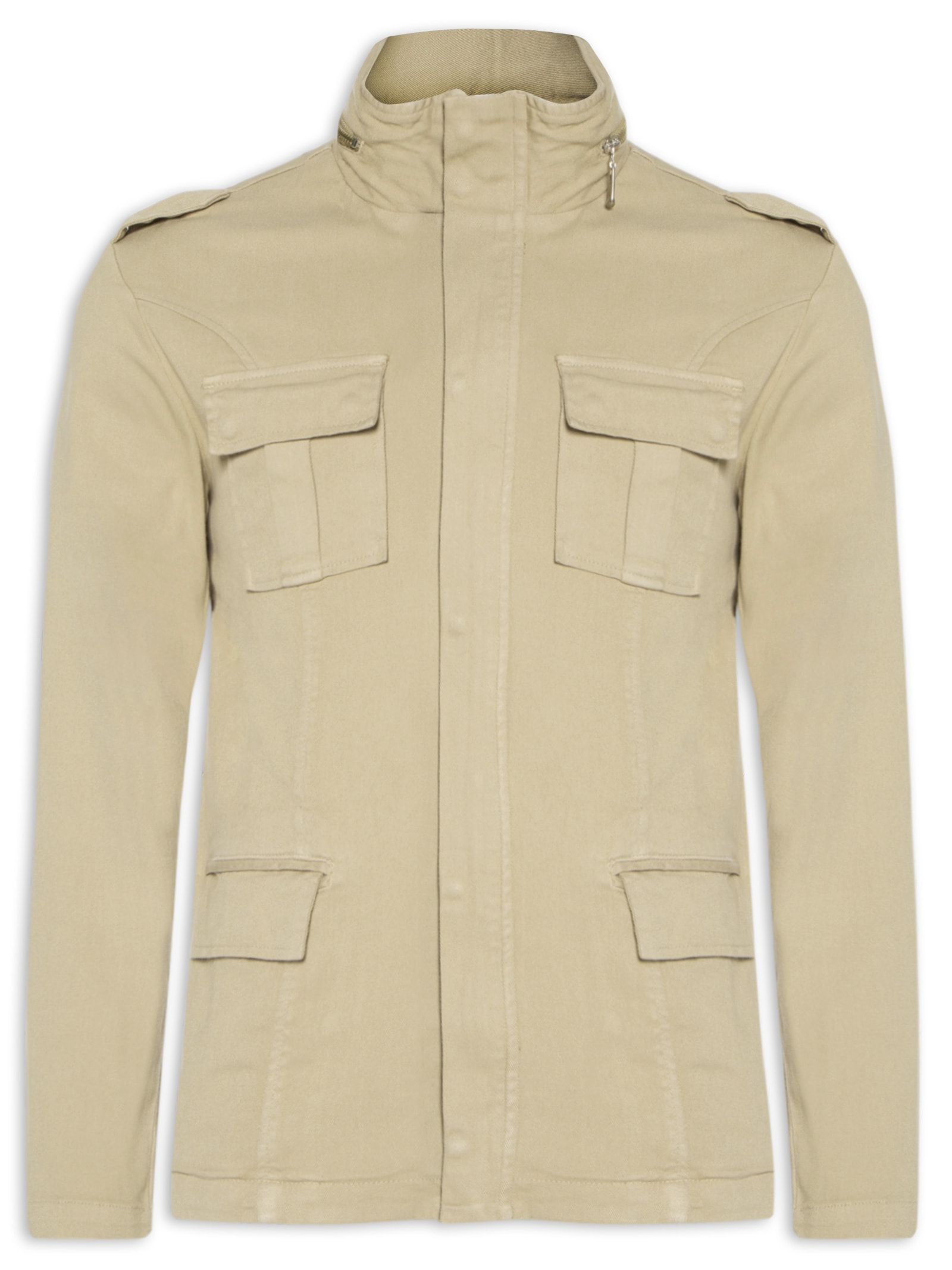 Jaqueta Parka Masculina Pockets Gola Alta Marrom Osklen