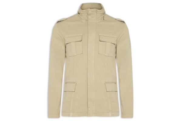 Jaqueta Parka Masculina Pockets Gola Alta - Marrom