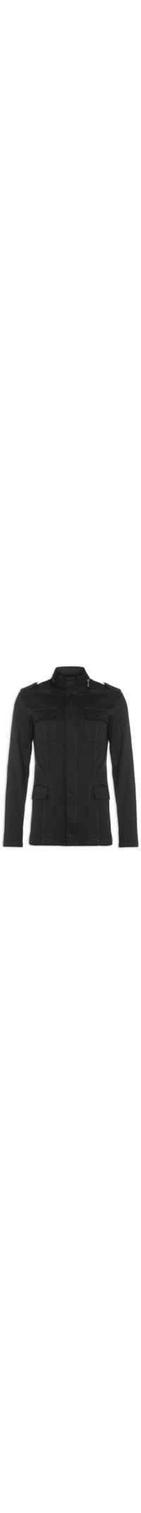 Jaqueta Parka Masculina Pockets Gola Alta - Preto