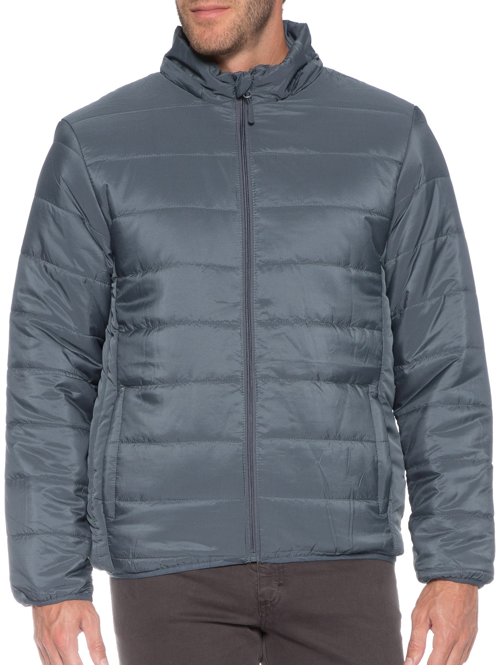 Jaqueta Puffer Cinza Basiq Men