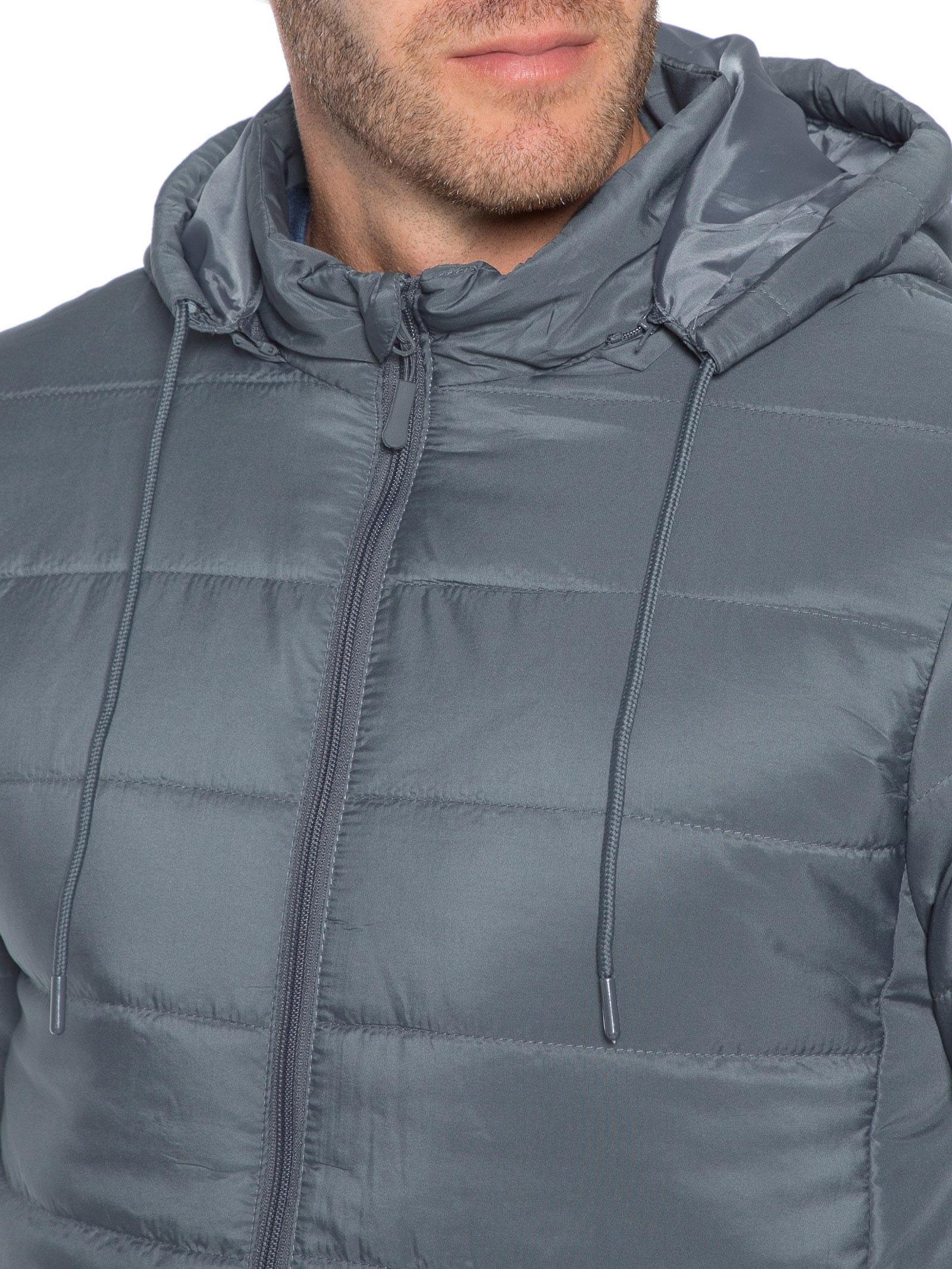 Jaqueta Puffer Cinza Basiq Men