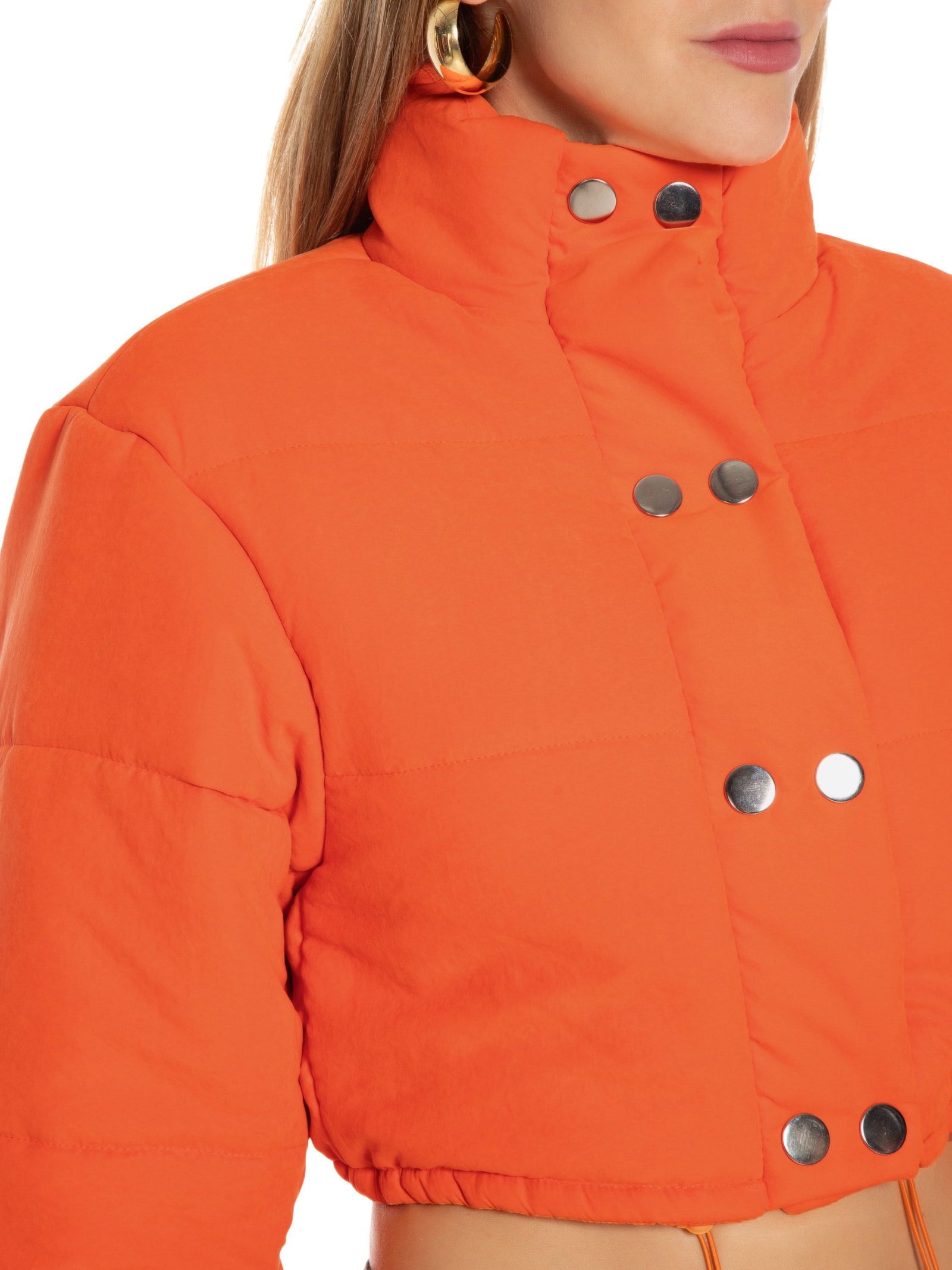 Jaqueta Puffer Cropped - Laranja - Lança Perfume