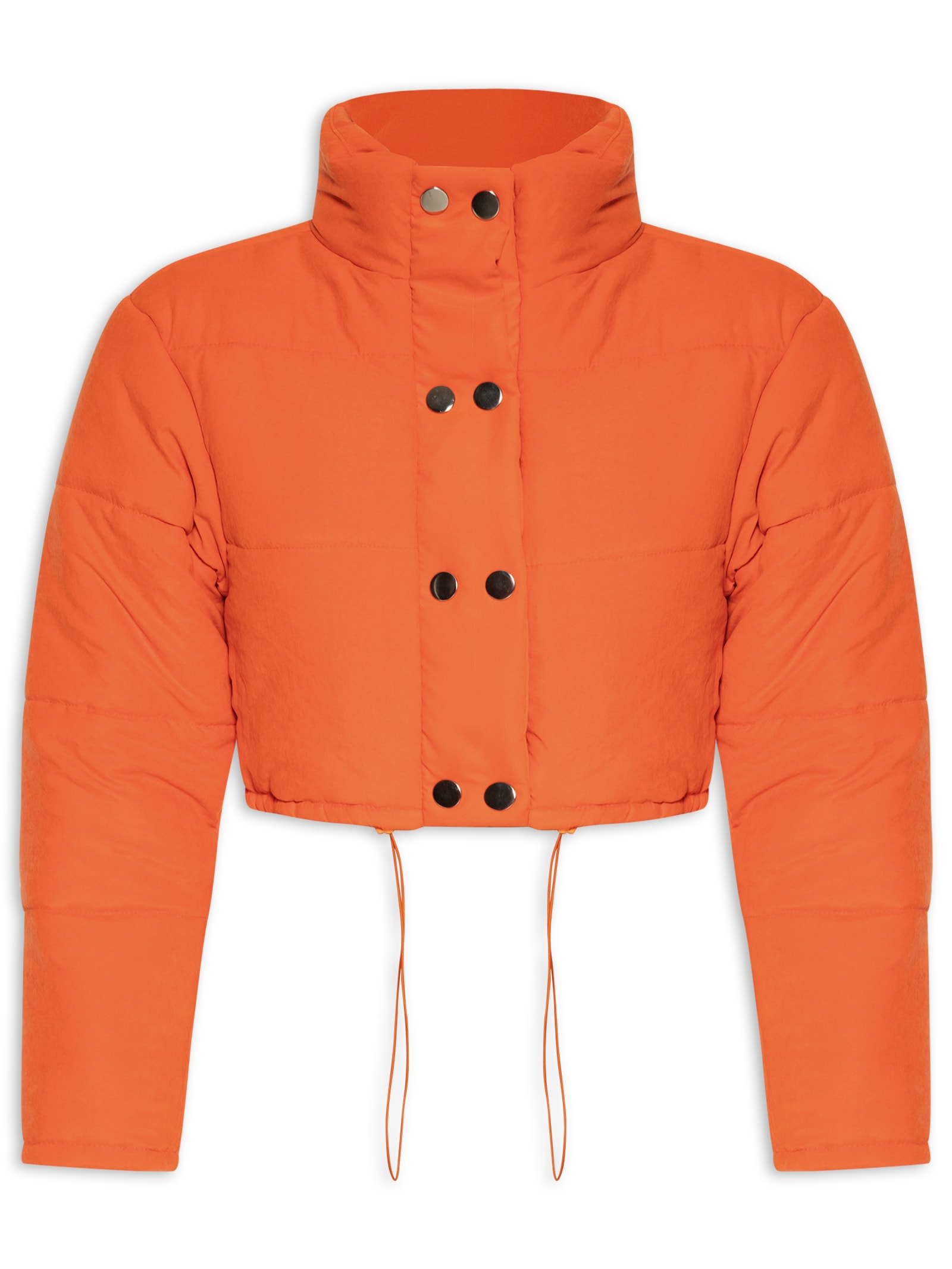 Jaqueta Puffer Cropped - Laranja - Lança Perfume