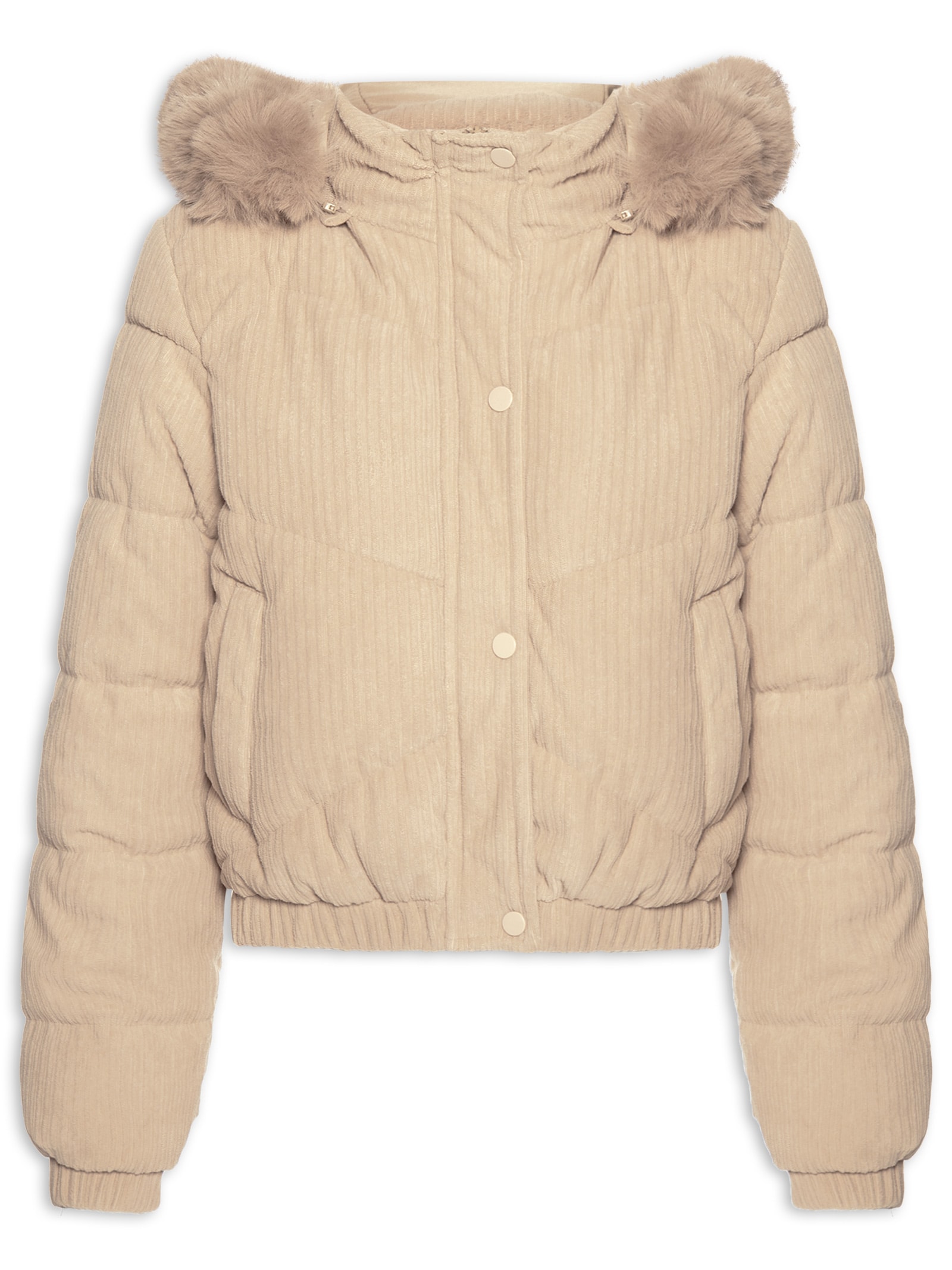 Jaqueta Puffer Feminina Bege Market 33