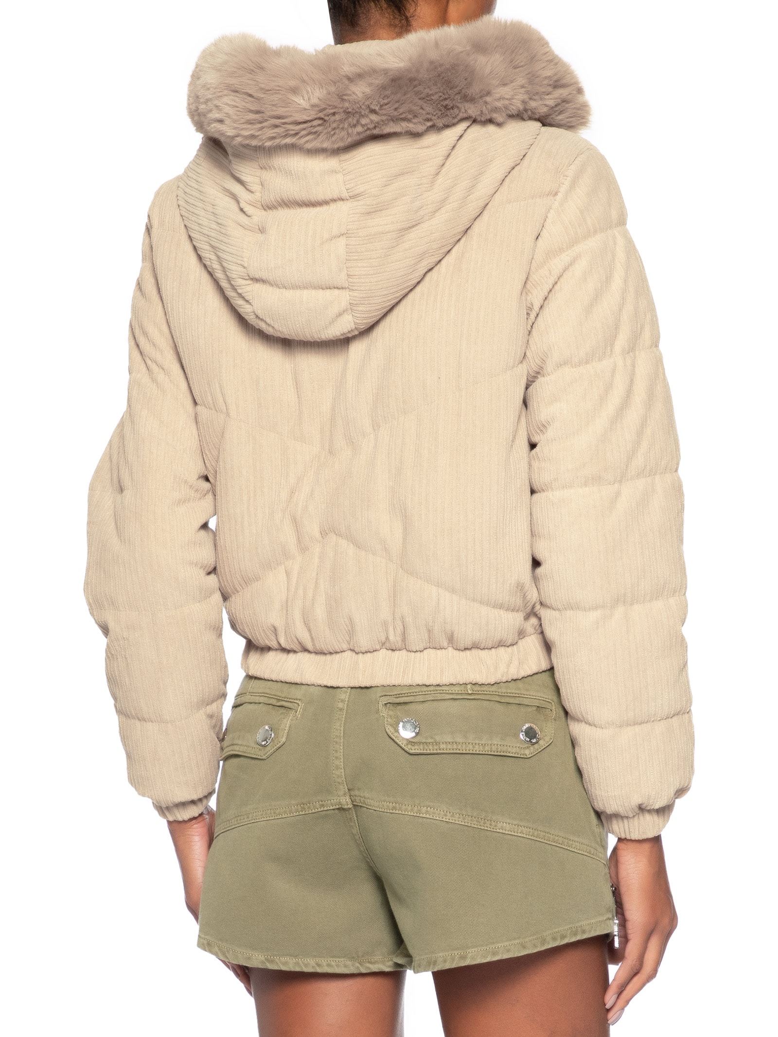Jaqueta Puffer Feminina Bege Market 33
