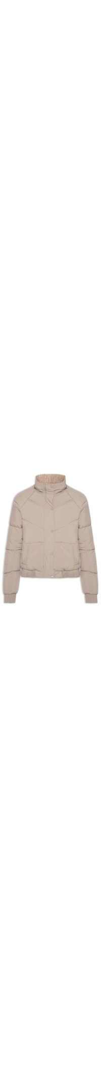 Jaqueta Puffer Feminina Com Forro Peluciado - Bege