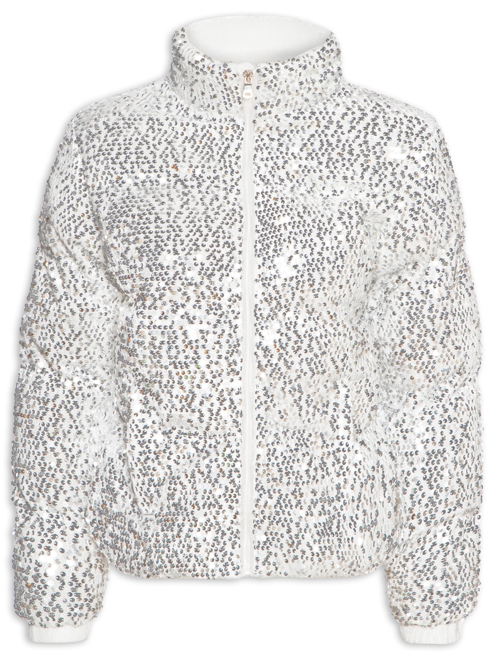 Jaqueta Puffer Feminina Com Paetê Off White Market 33