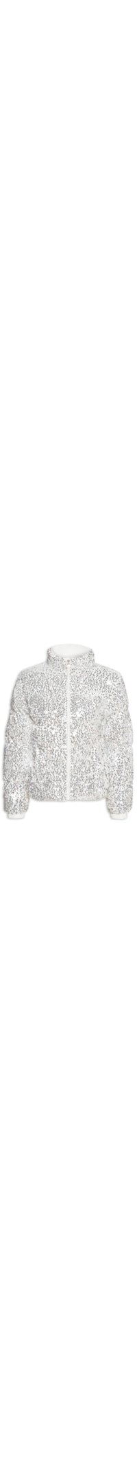 Jaqueta Puffer Feminina Com Paetê - Off White