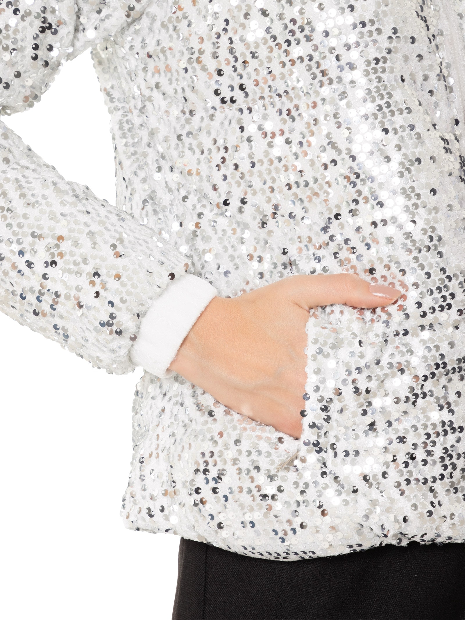 Jaqueta Puffer Feminina Com Paetê Off White Market 33