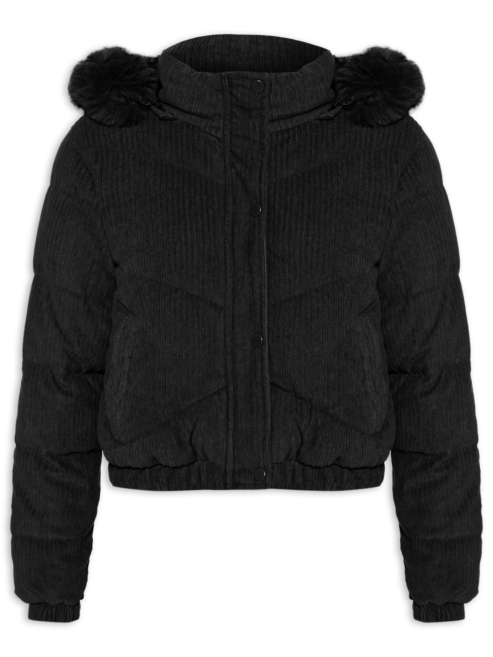 Jaqueta Puffer Feminina Preto Market 33