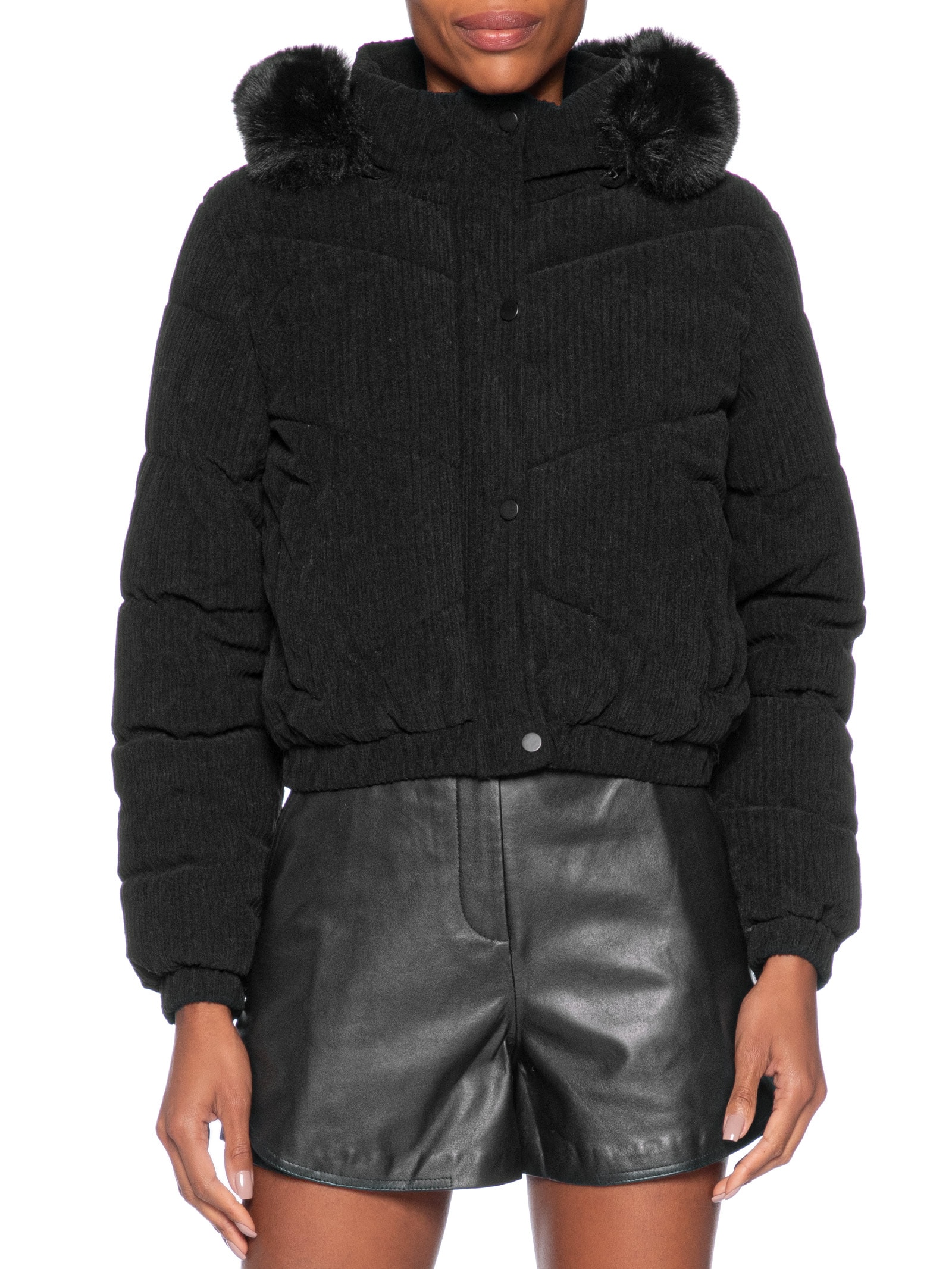 Jaqueta Puffer Feminina Preto Market 33