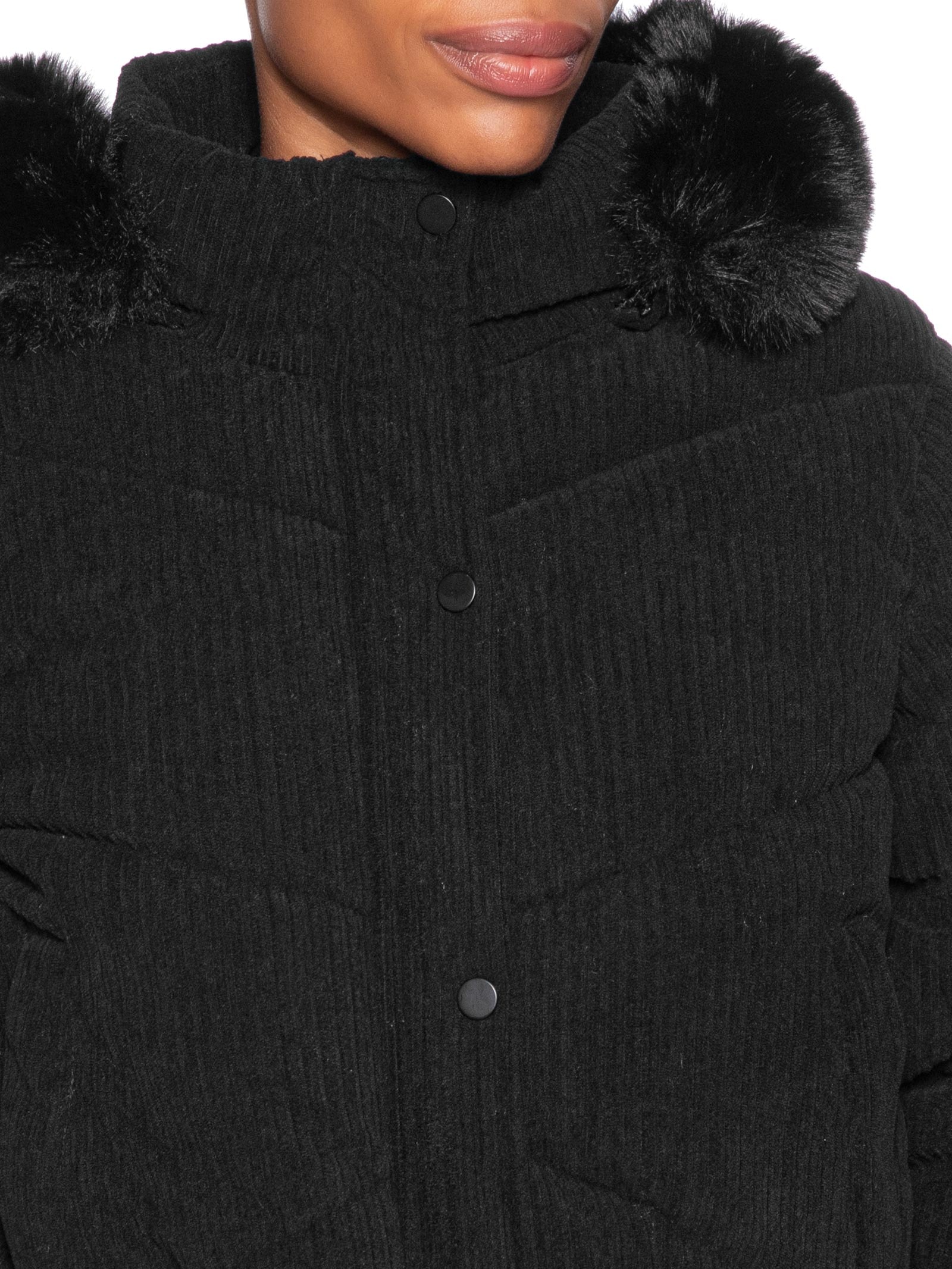 Jaqueta Puffer Feminina Preto Market 33