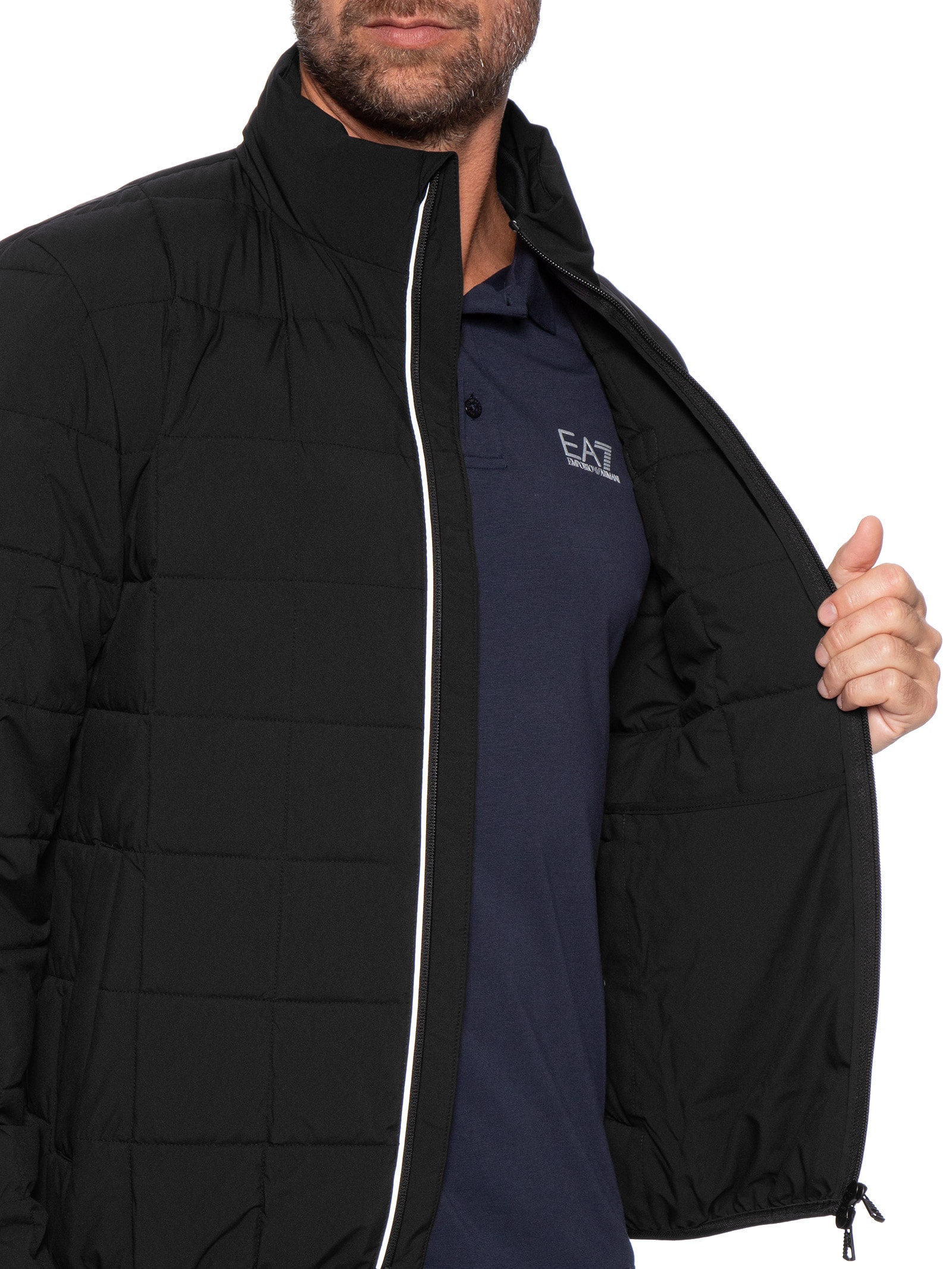 Jaqueta Puffer Masculina Brasão Train Premium Thermore – Preto Ea7 Emporio Armani