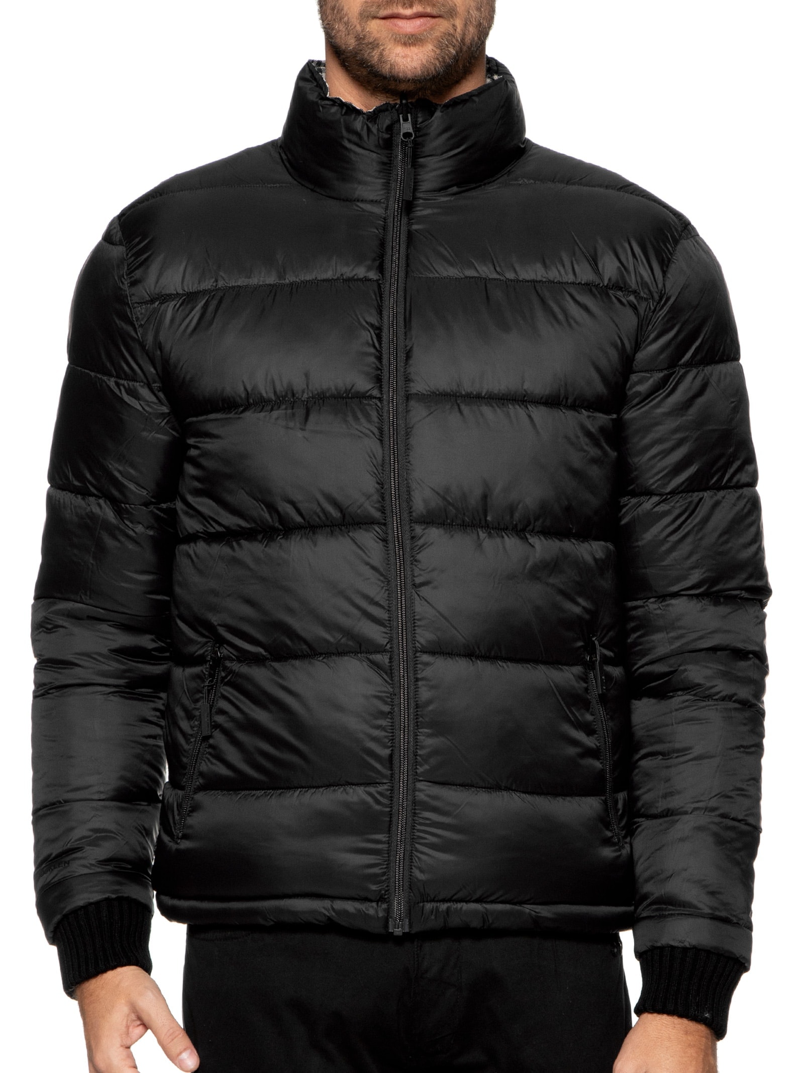 Jaqueta Puffer Masculina Double Face Interno Xadrez Preto Osklen