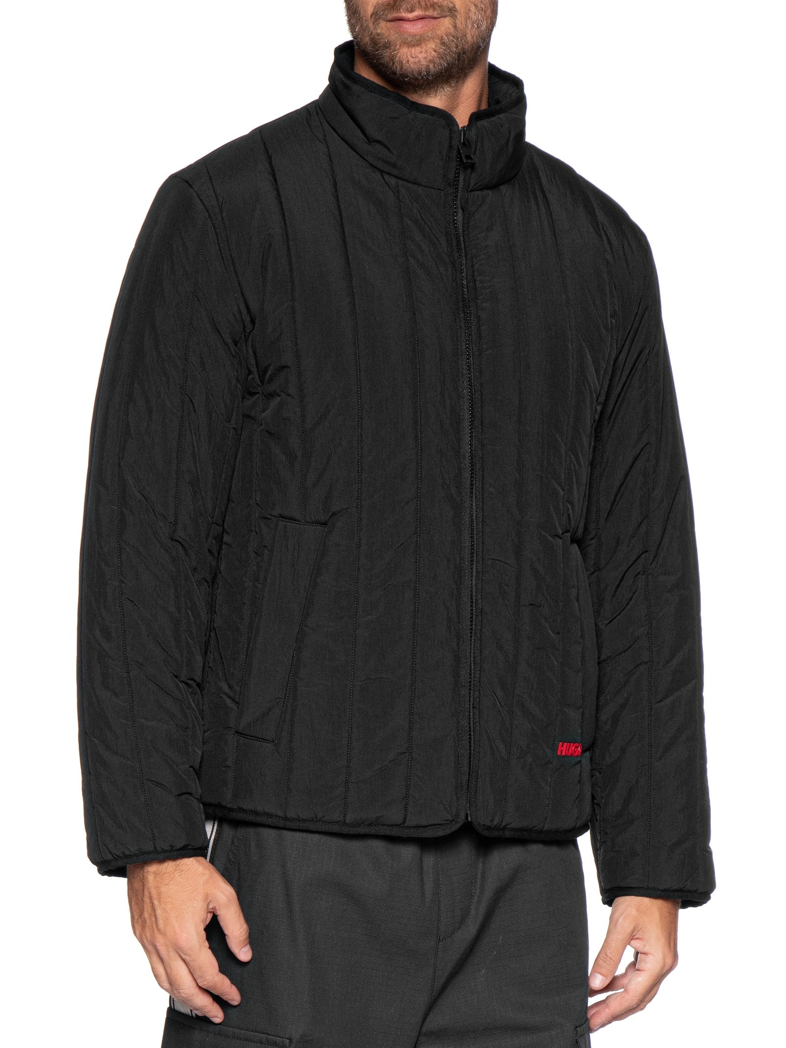 Jaqueta Puffer Masculina Logo Detail Brenoto2611 Preto Hugo