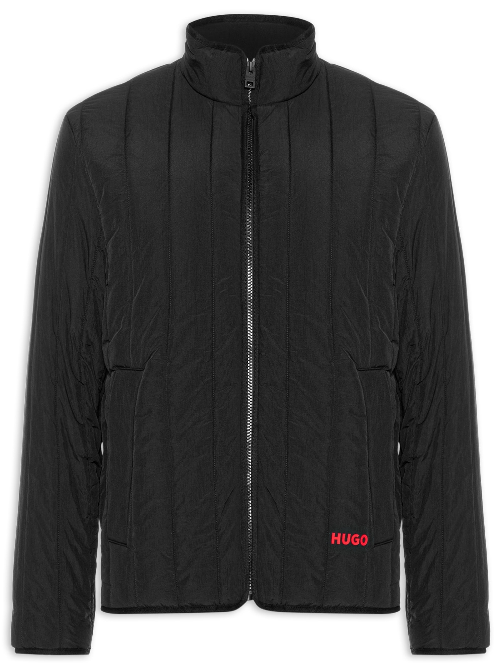 Jaqueta Puffer Masculina Logo Detail Brenoto2611 Preto Hugo