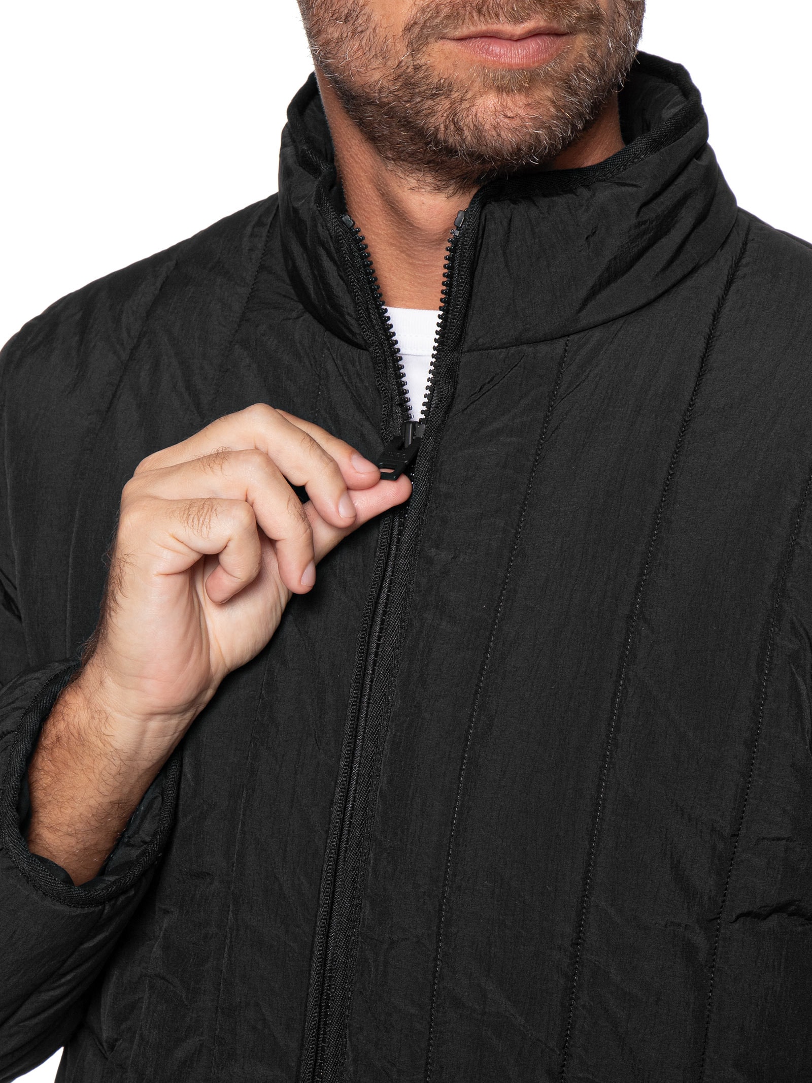 Jaqueta Puffer Masculina Logo Detail Brenoto2611 – Preto Hugo