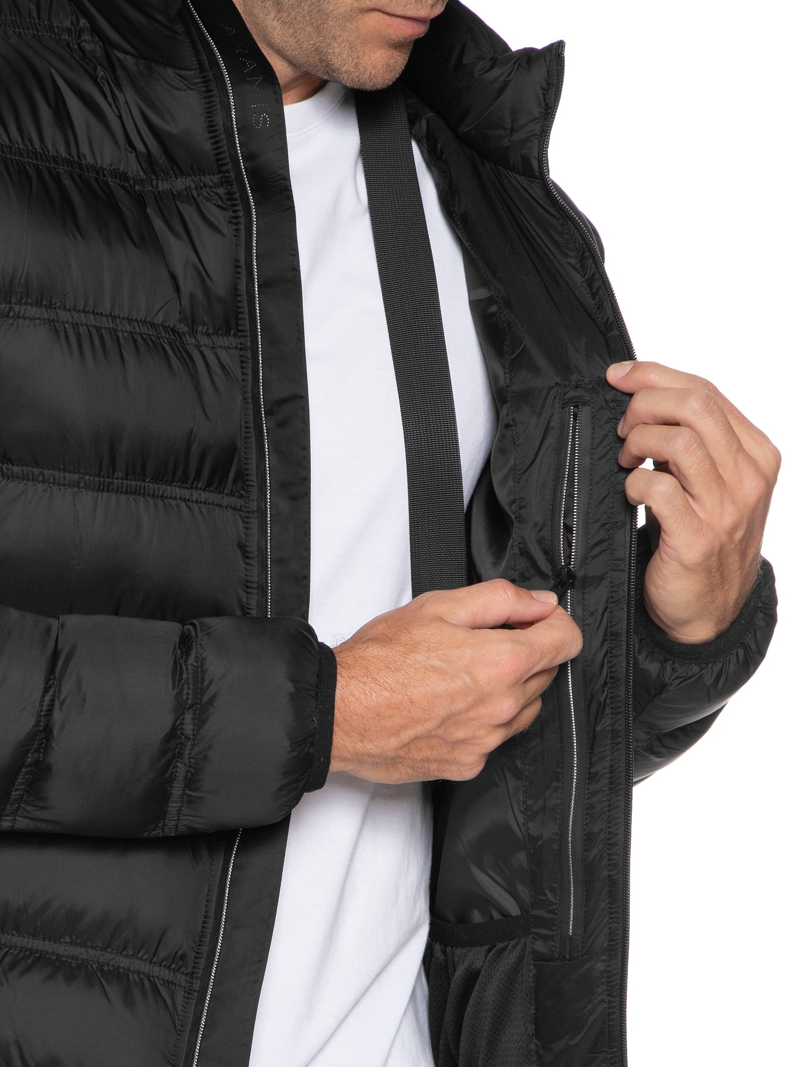 Jaqueta Puffer Masculina Rip Stop Liquid Repeller Preto Aramis