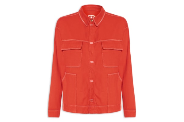 Jaqueta Sarja Nervuras Cotele Feminina – Vermelho