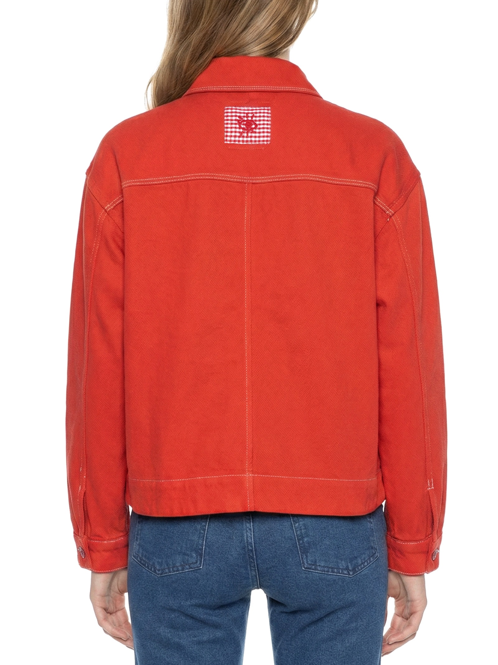 Jaqueta Sarja Nervuras Cotele Feminina – Vermelho Cantão
