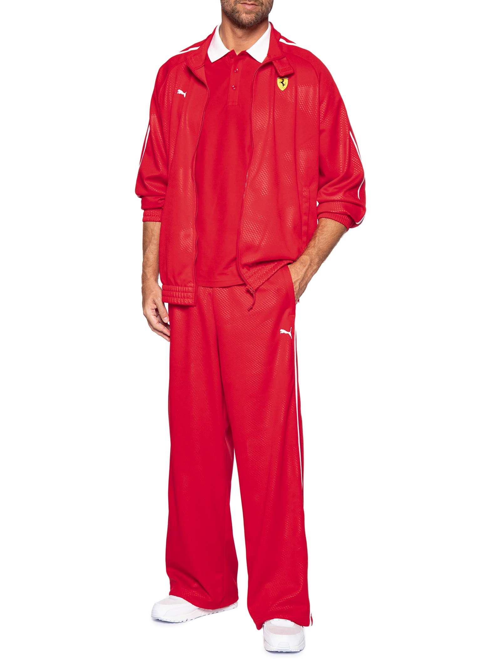 Jaqueta Scuderia Ferrari T7 Oversized TR Masculina Vermelho Puma