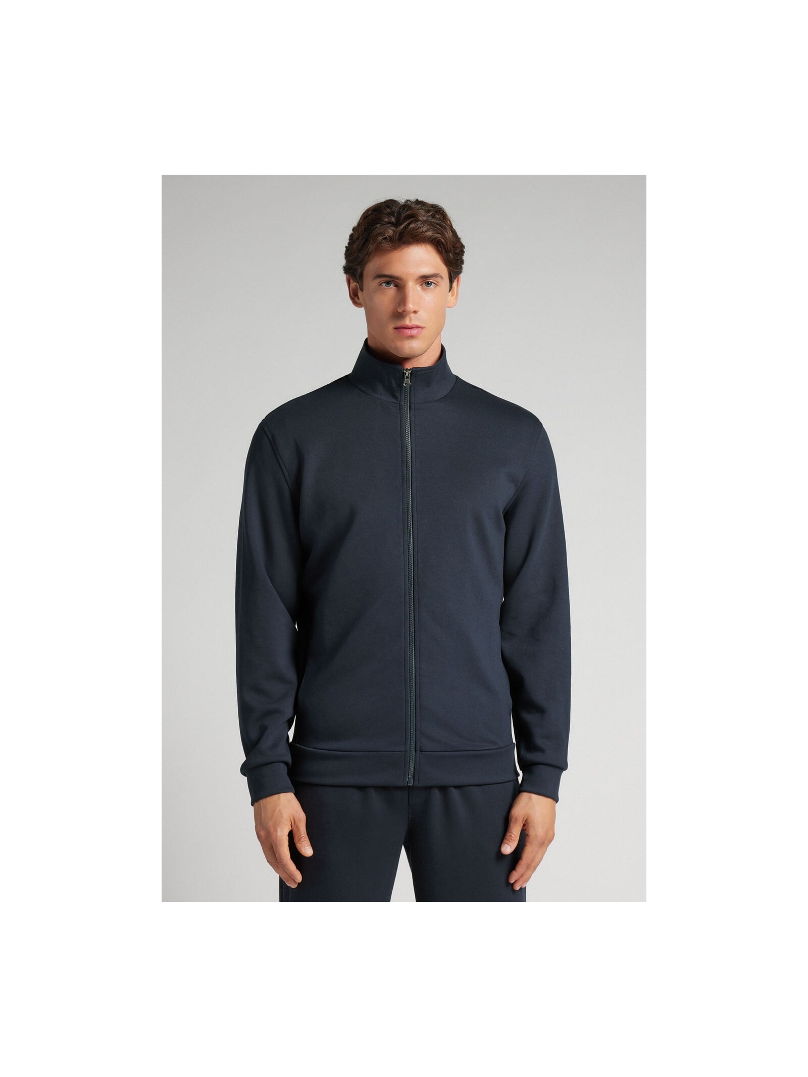 Jaqueta Técnica Efeito Soft Touch Com Zíper Azul Intimissimi