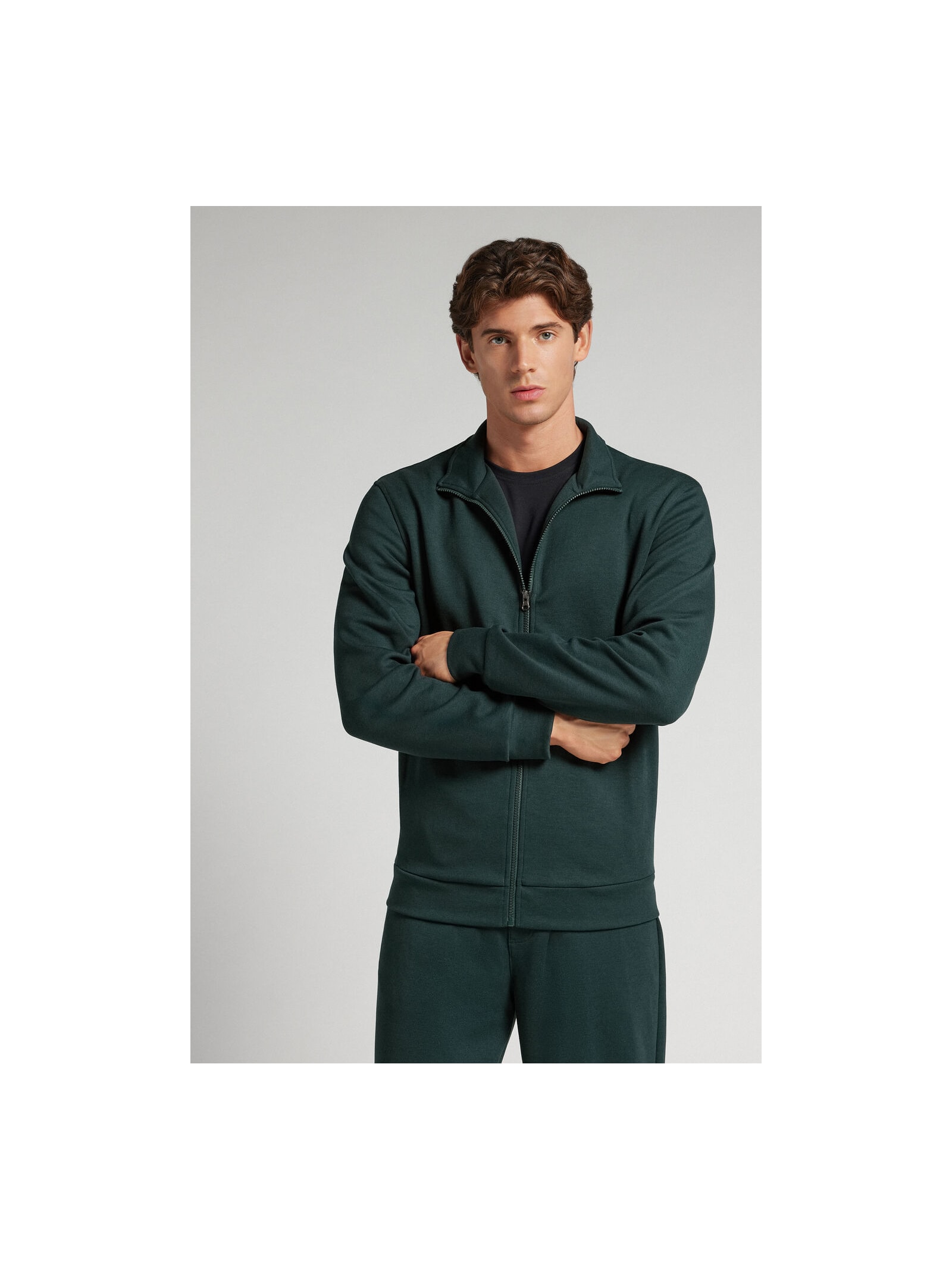 Jaqueta Técnica Efeito Soft Touch Com Zíper Verde Intimissimi