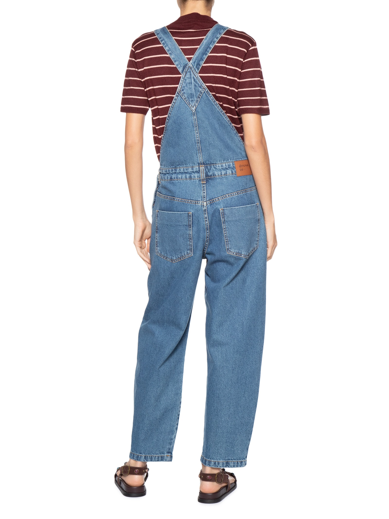 Jardineira Feminina Jeans Barrel Confort Azul Dress To