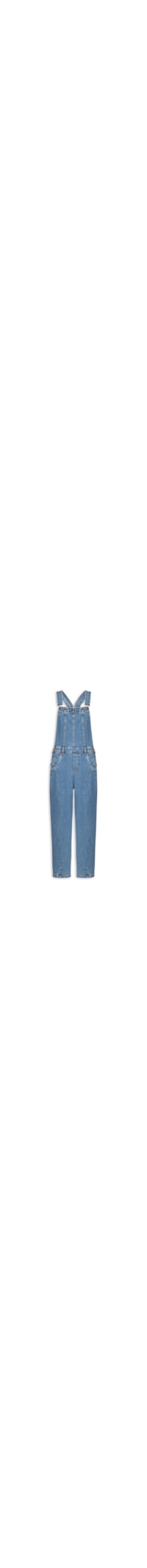 Jardineira Feminina Jeans Barrel Confort - Azul
