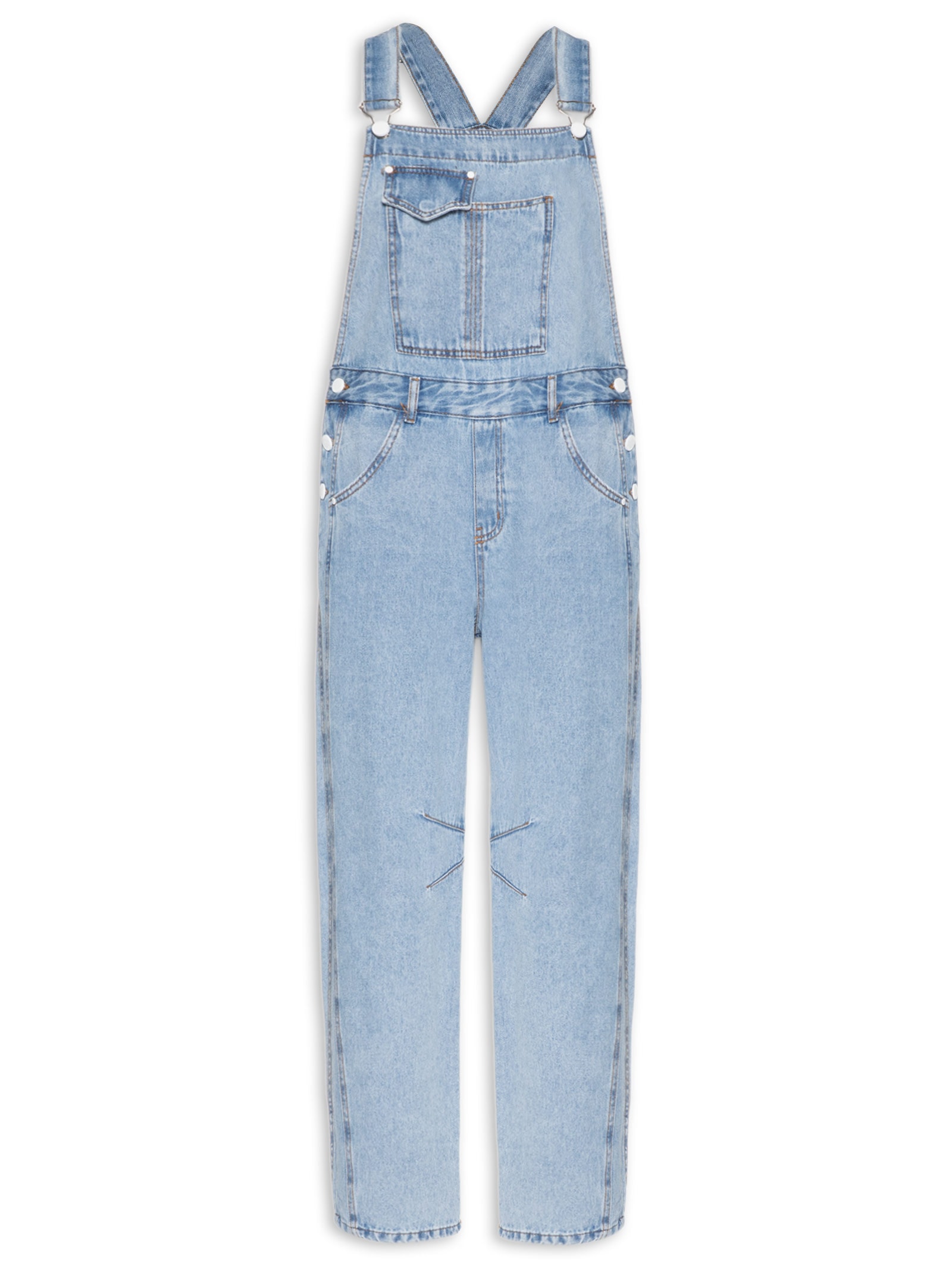 Jardineira Feminina Jeans Barrel – Azul Cantão