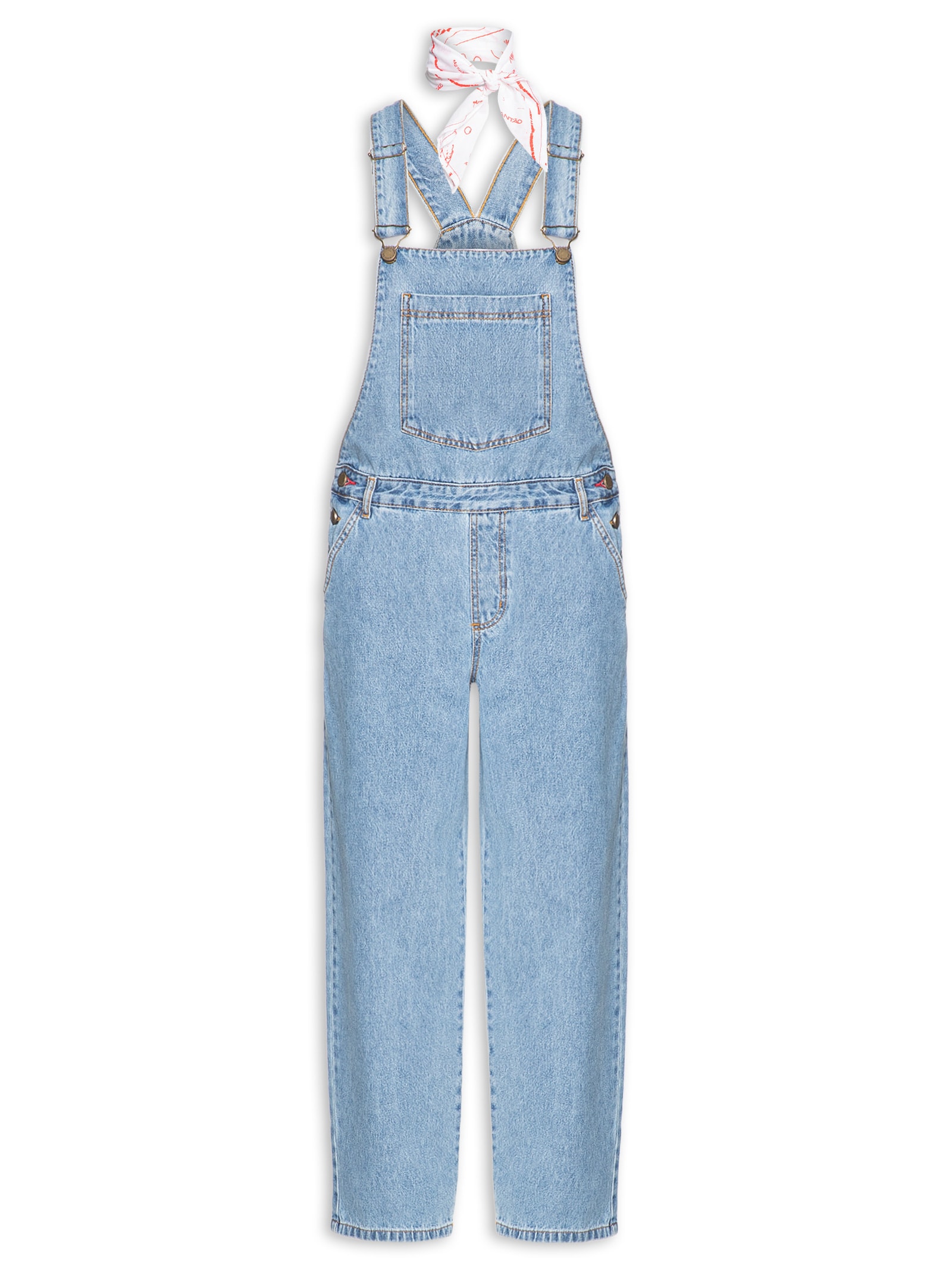 Jardineira Feminina Jeans Clássicos Azul Cantão