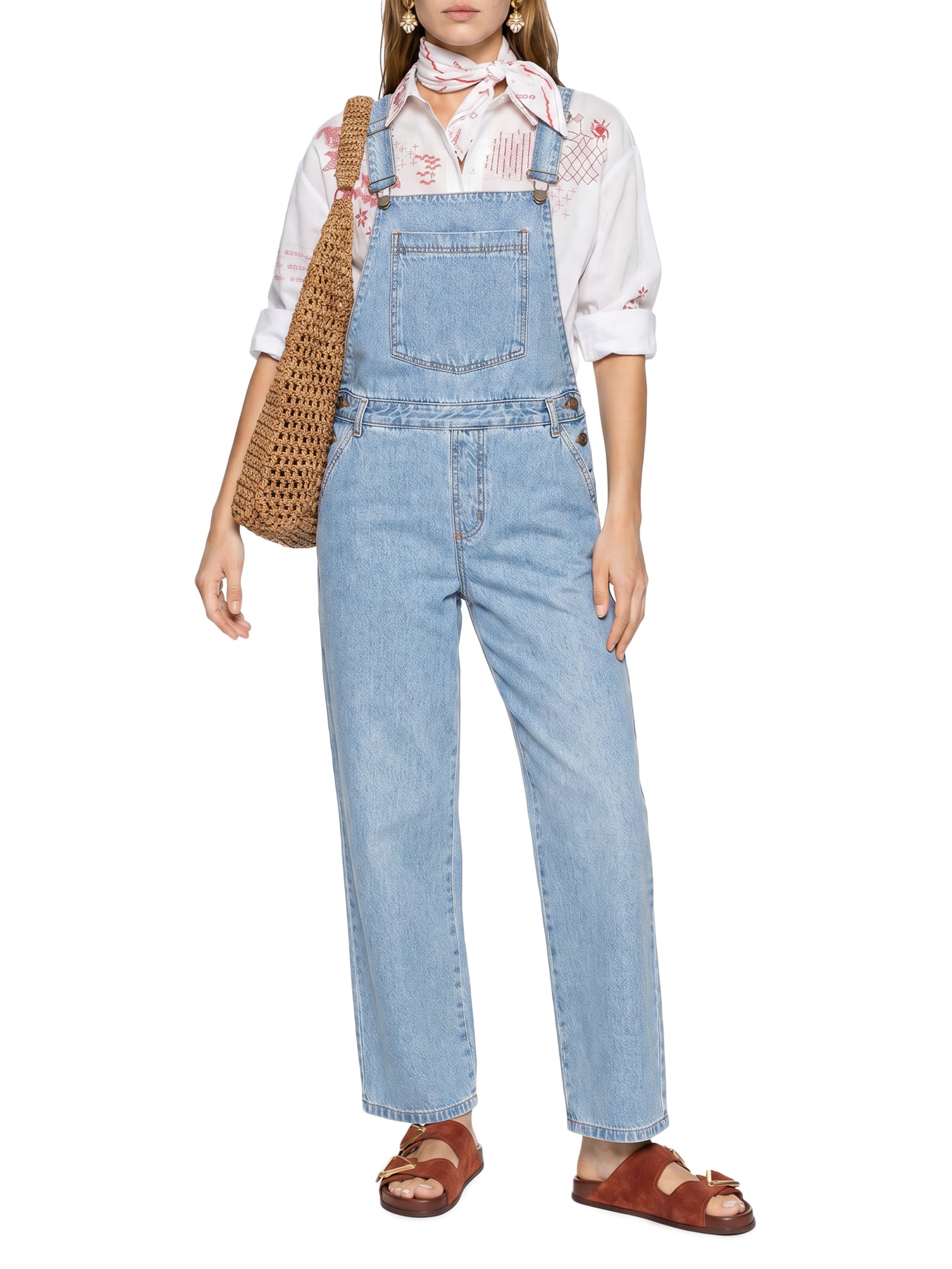 Jardineira Feminina Jeans Clássicos Azul Cantão