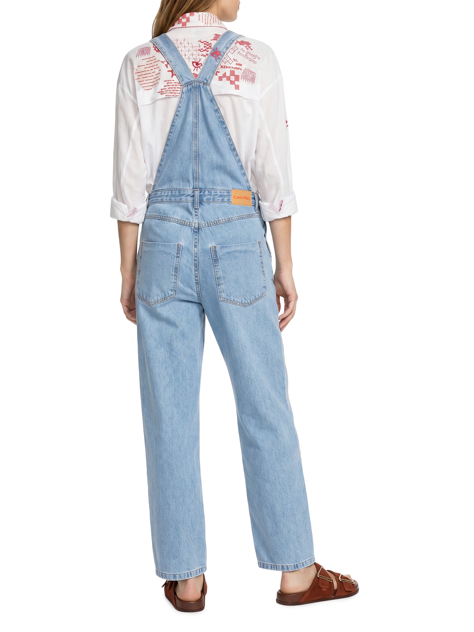 Jardineira Feminina Jeans Clássicos Azul Cantão