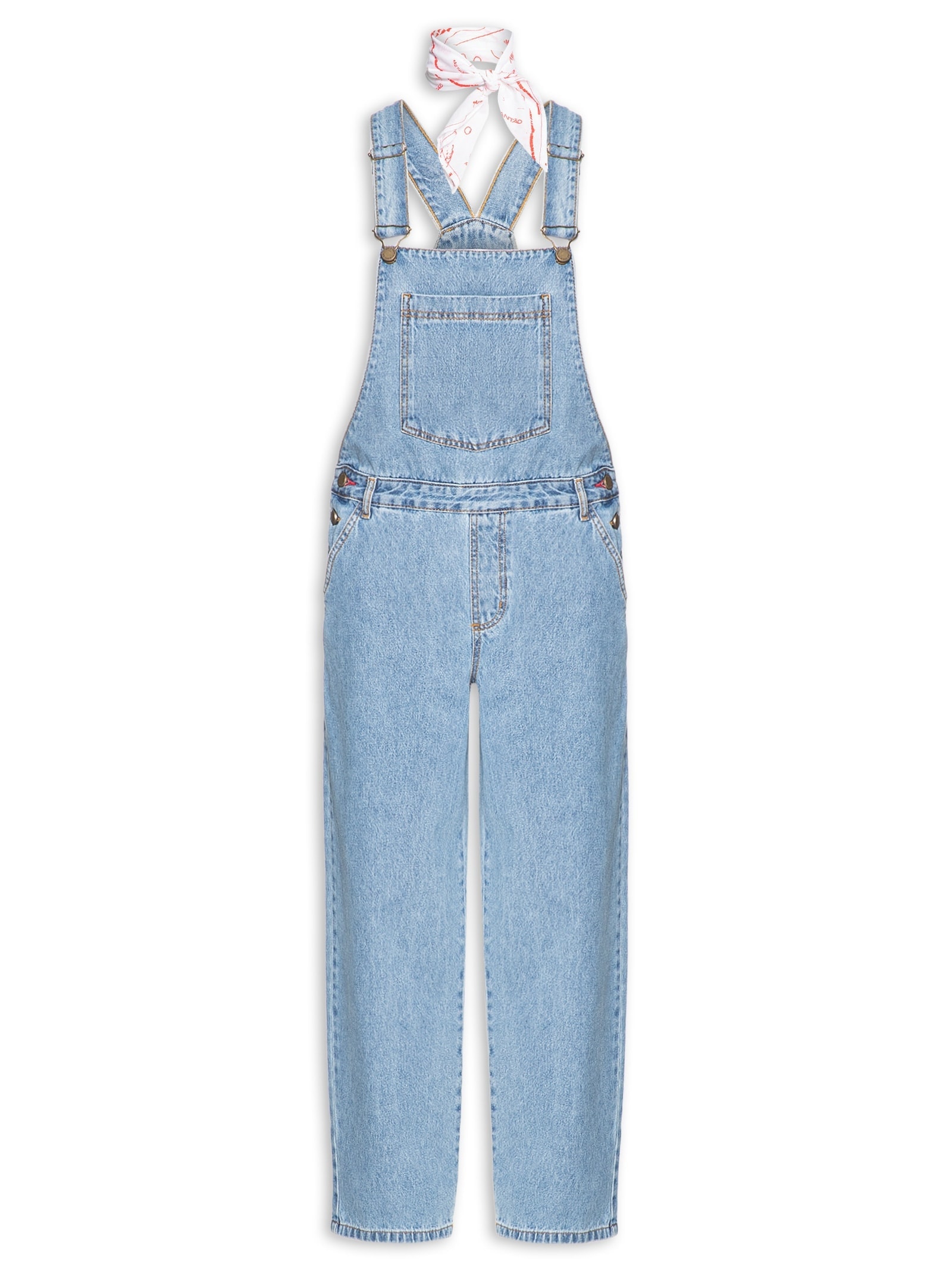 Jardineira Feminina Jeans Clássicos Azul Cantão