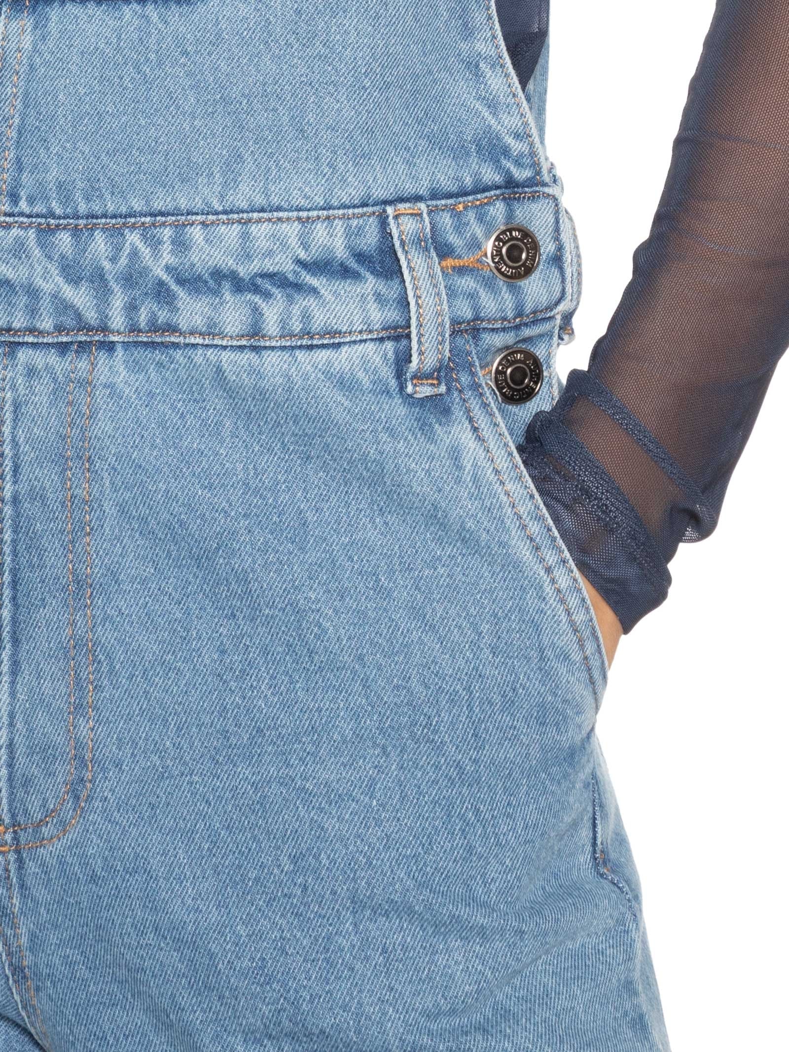 Jardineira Feminina Jeans Oversized Azul Market 33