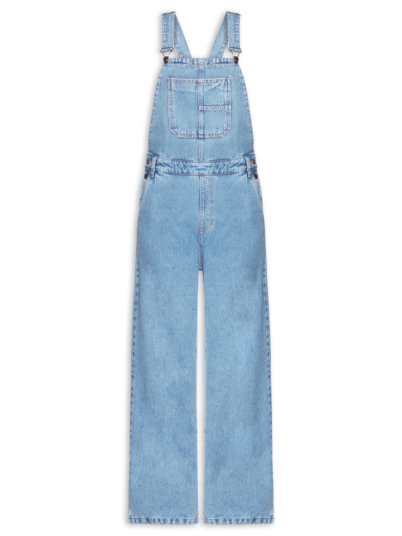Jardineira Feminina Jeans Oversized Azul Market 33