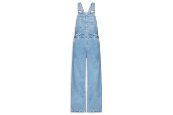 Jardineira Feminina Jeans Oversized - Azul