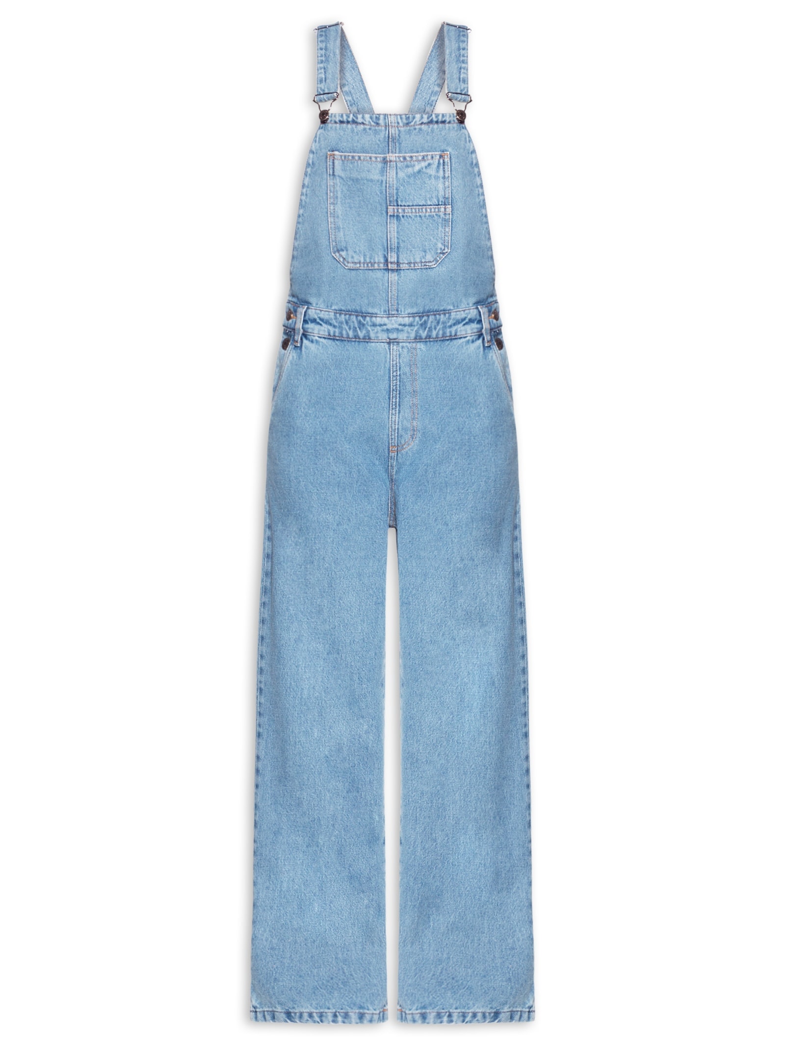 Jardineira Feminina Jeans Oversized Azul Market 33