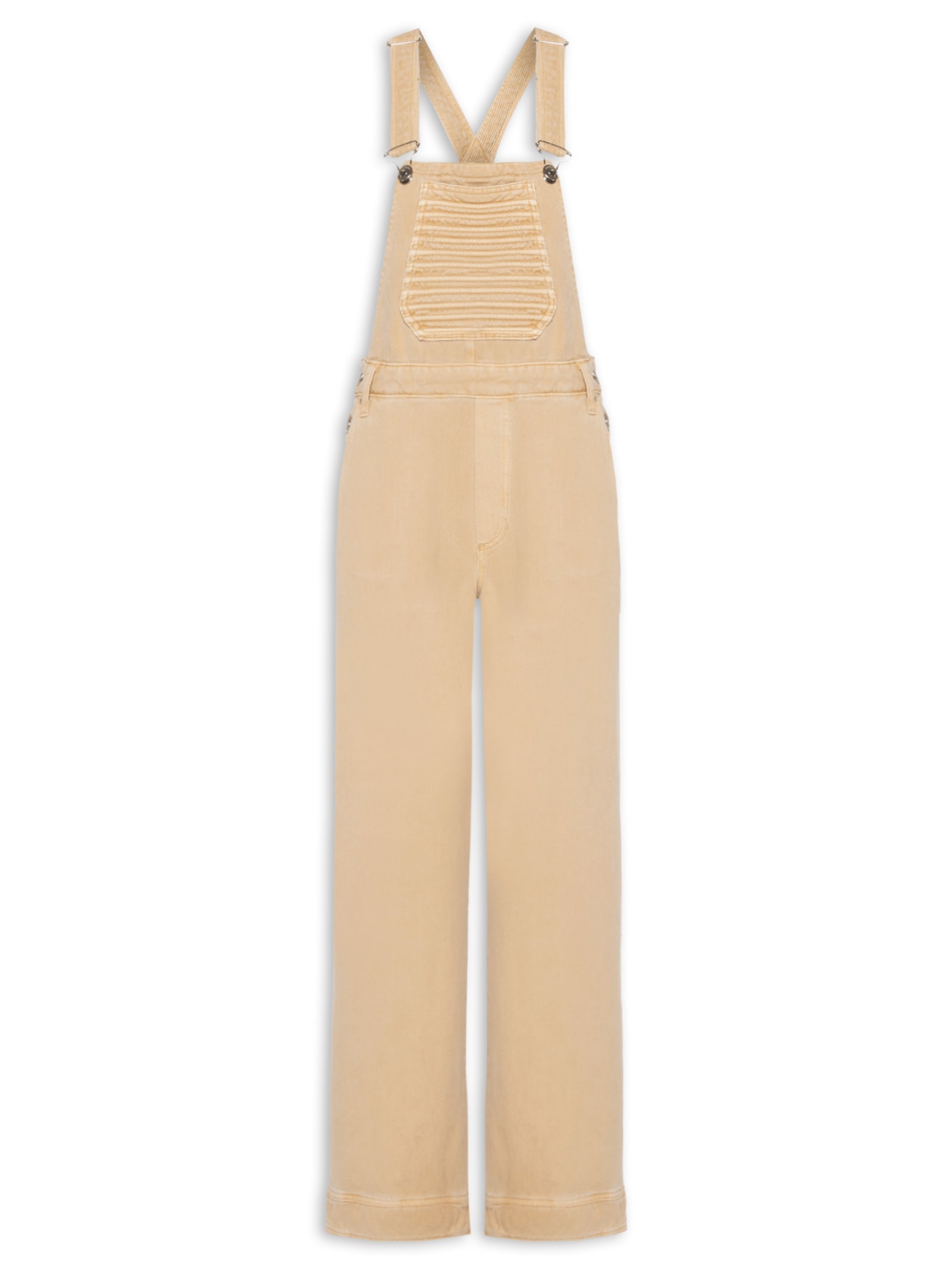 Jardineira Feminina Sarja Bege Animale Jeans