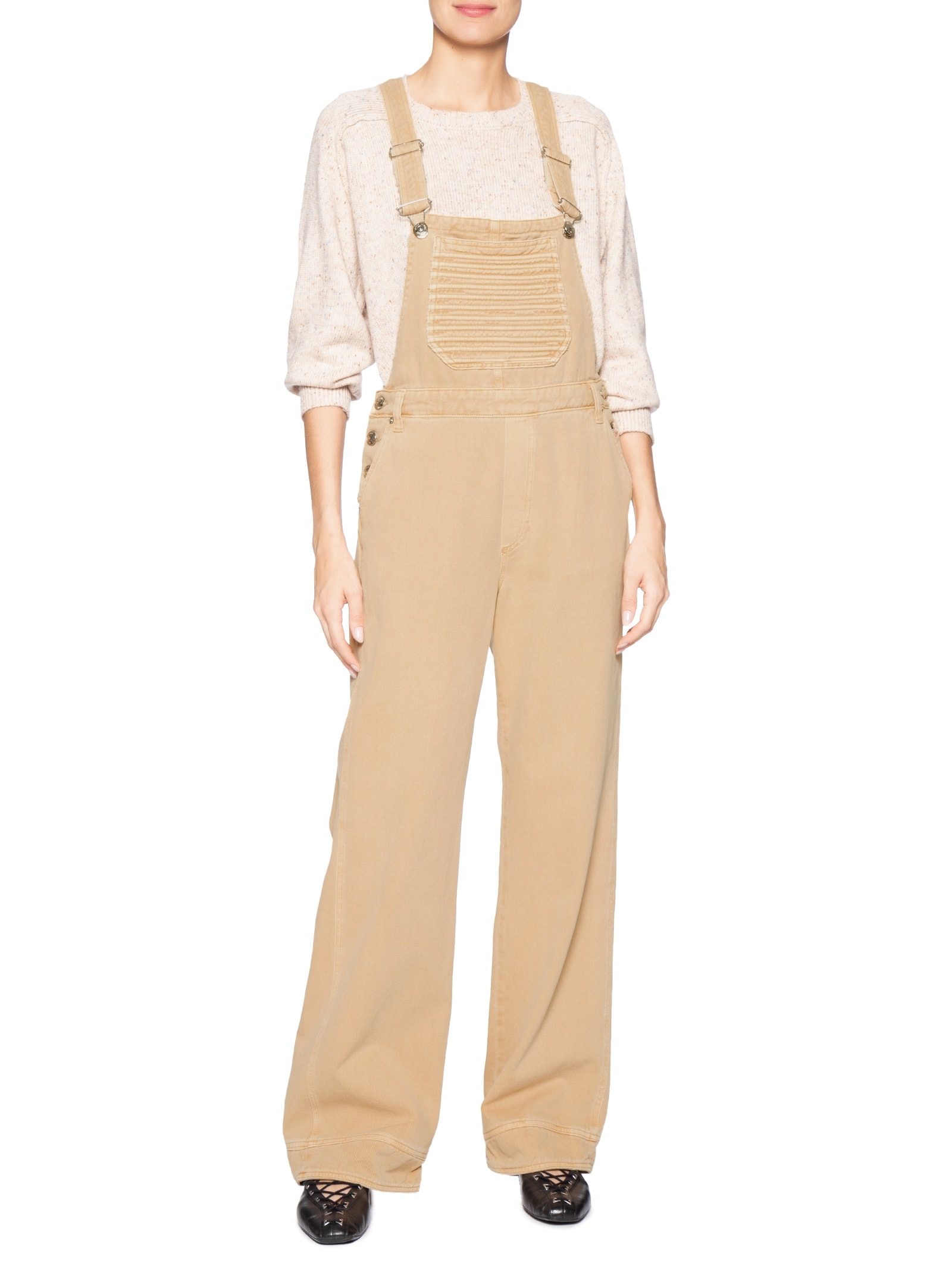 Jardineira Feminina Sarja Bege Animale Jeans