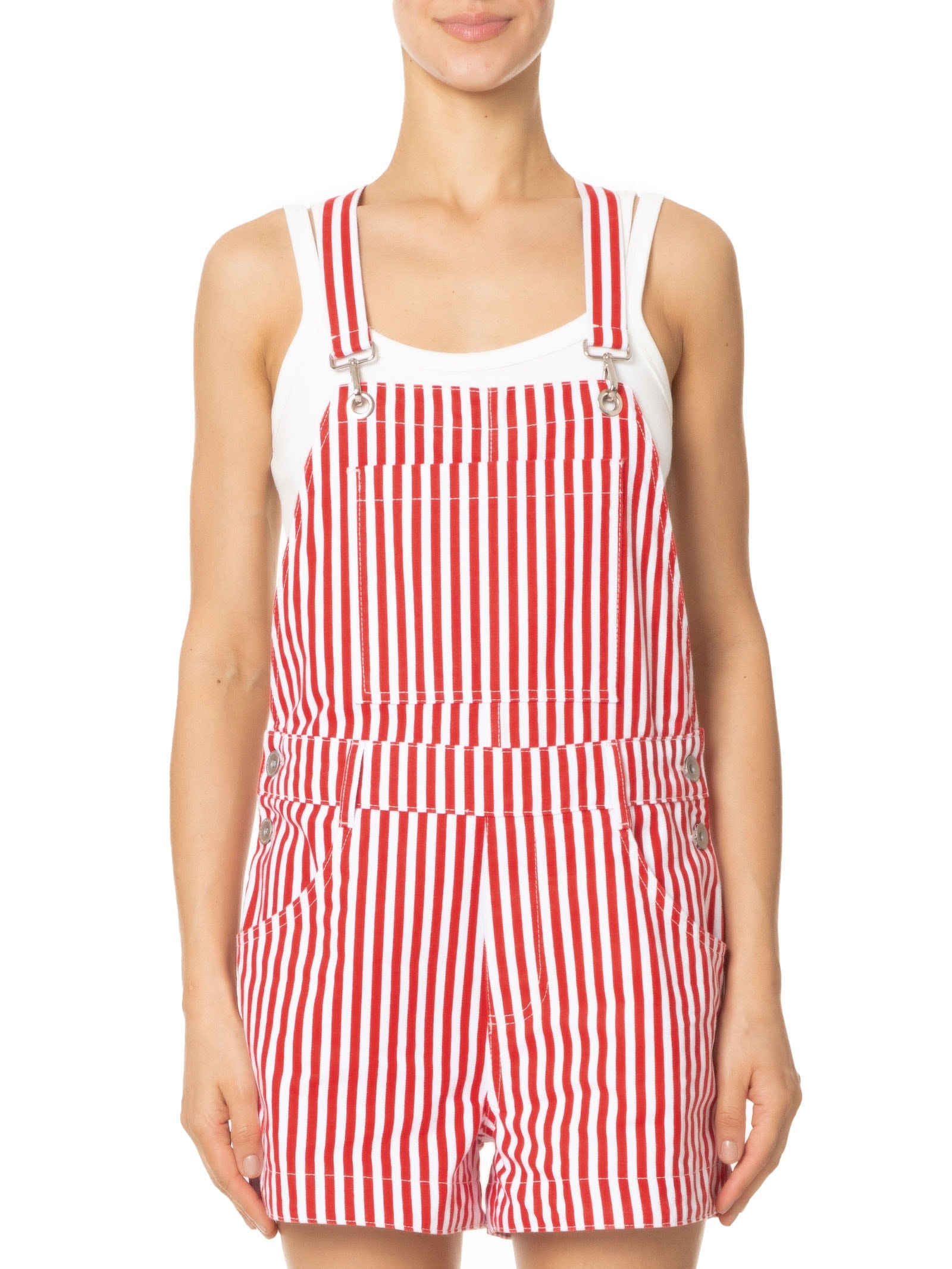 Jardineira Feminina Sarja Vermelho Colcci