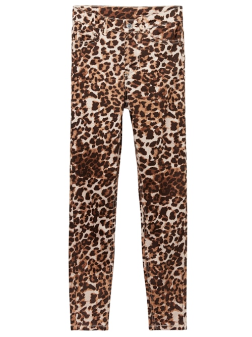 Jeans Push-Up Skinny De Cintura Alta – Marrom