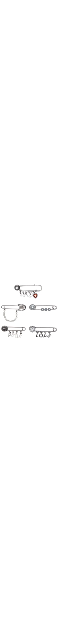 Jibbitz Love Punk Goth Pin Pack 5 Peças - Prata