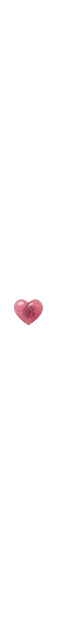 Jibbitz Pink 3D Glitter Heart - Rosa