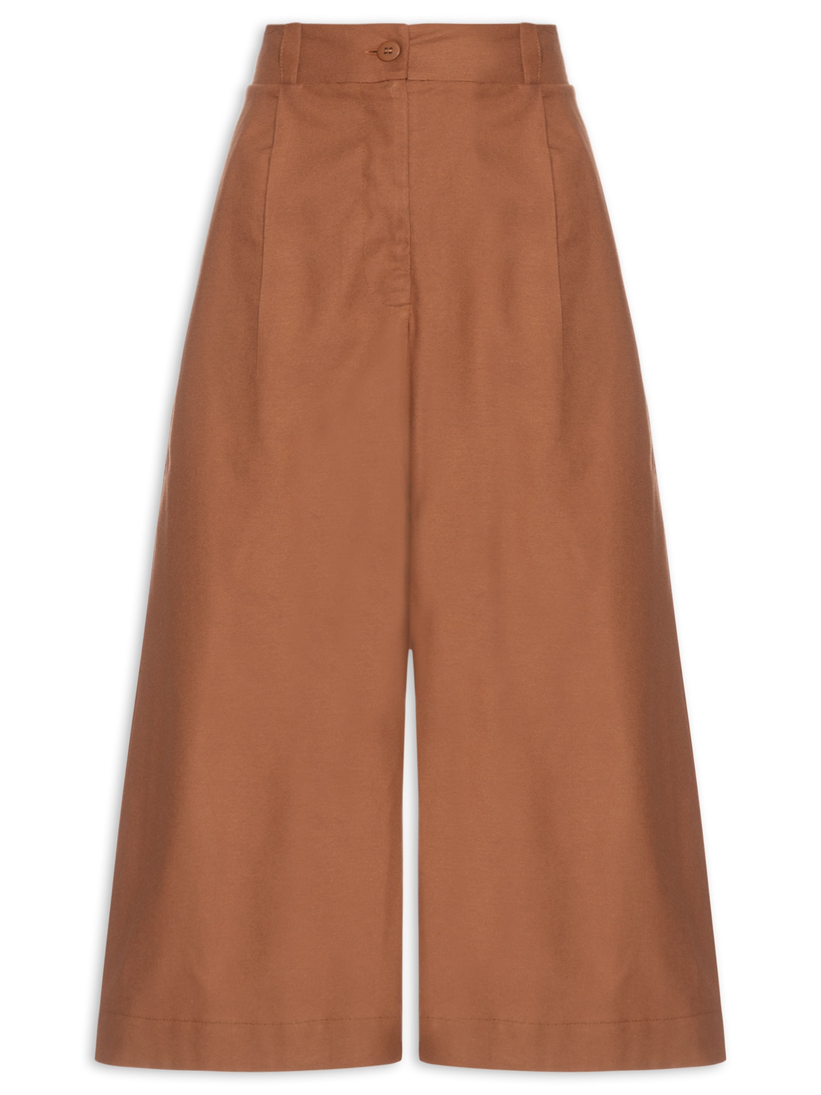 Jorts Feminino Liso Marrom Cacay