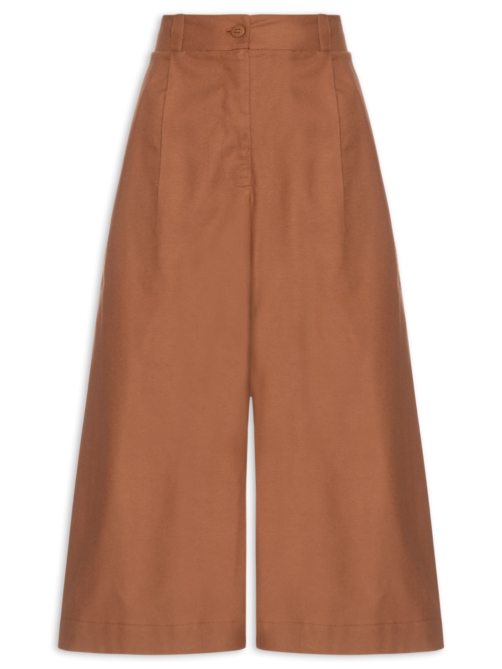 Jorts Feminino Liso Marrom Cacay
