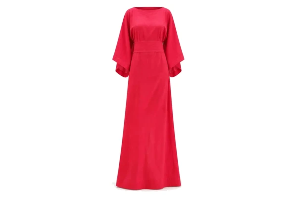 Kaftan Em Viscolinho Linen -  Vermelho