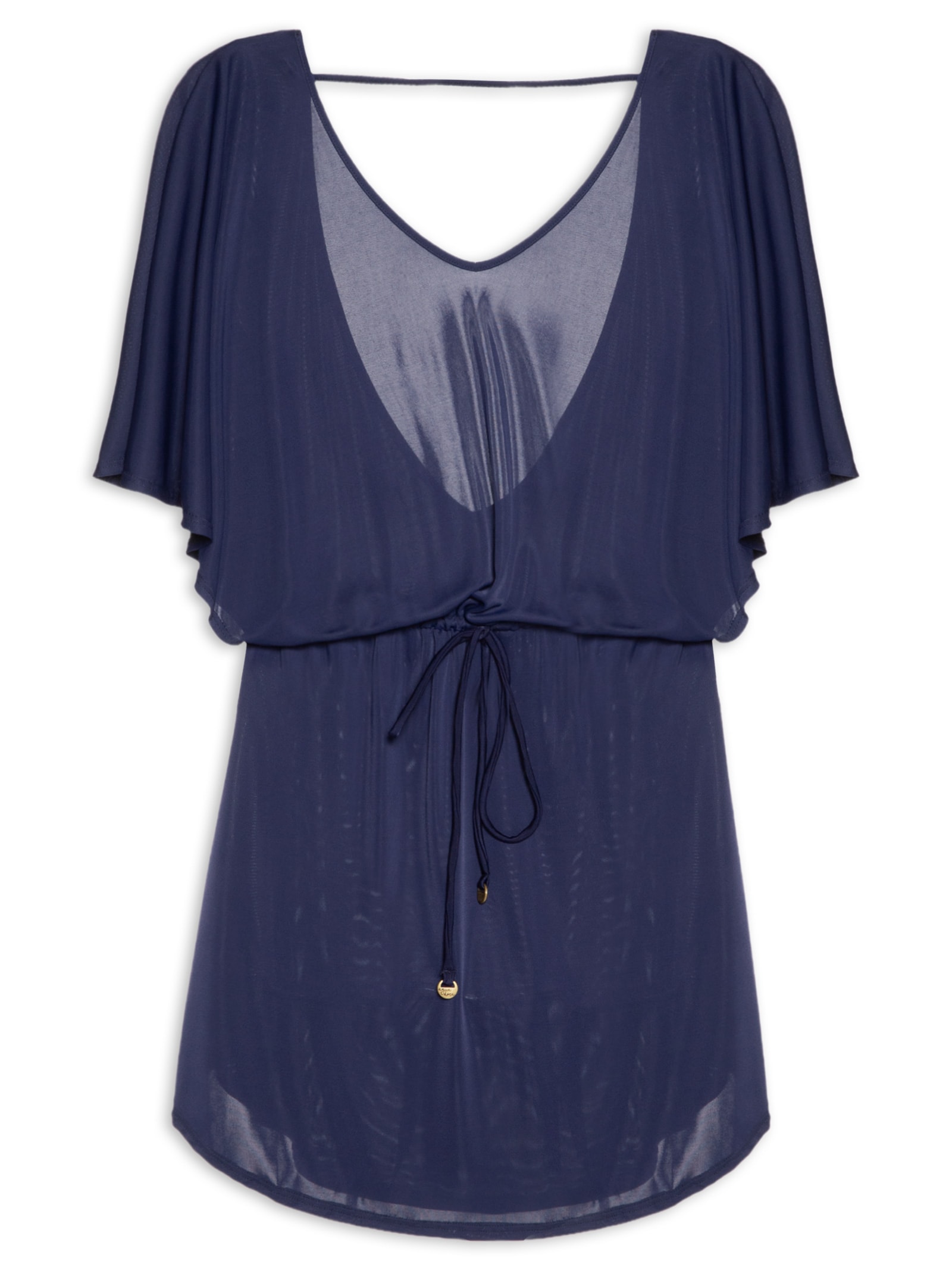 Kaftan Feminino Liso Azul Água Doce